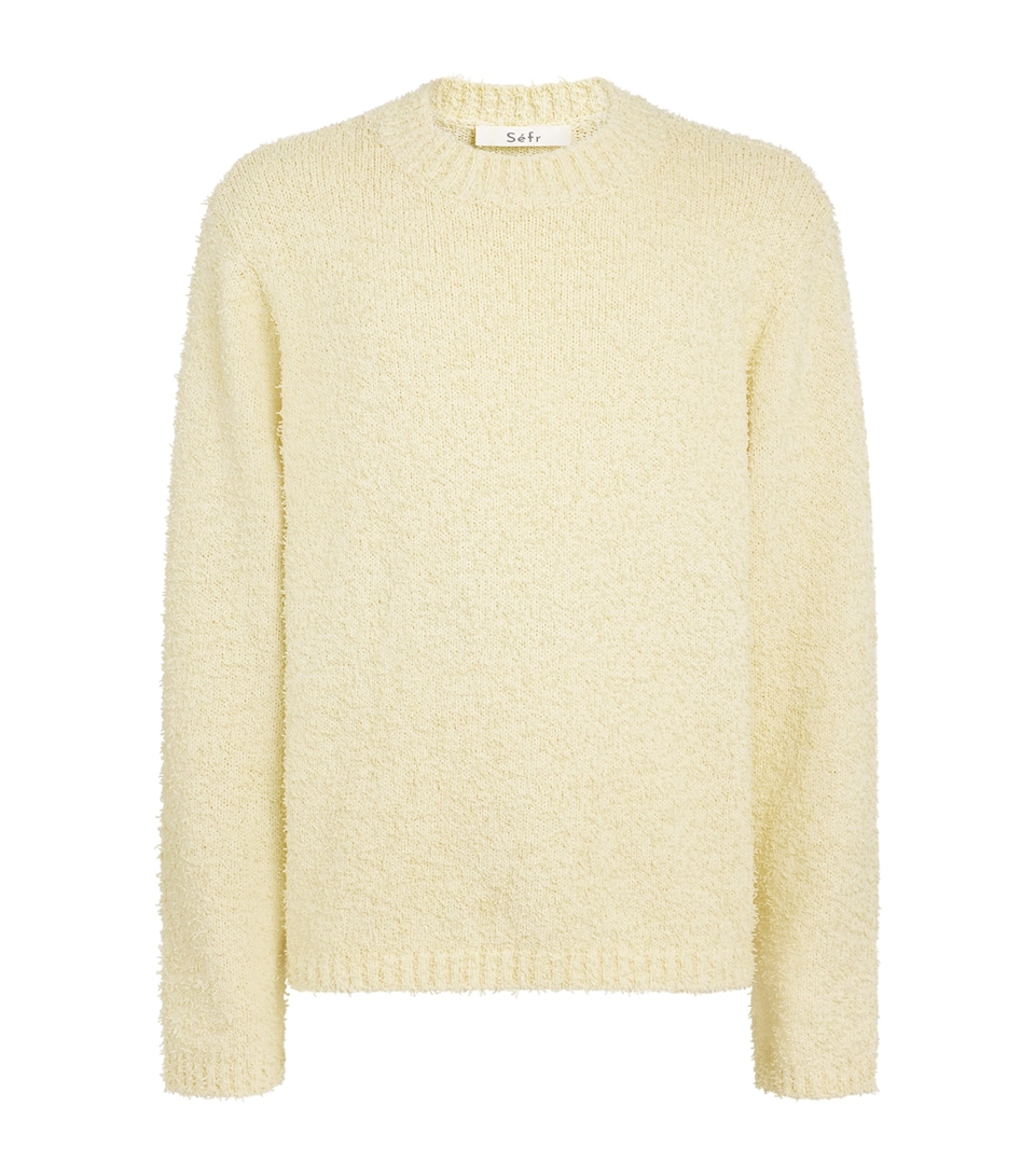 Séfr Mens Bouclé Odilon Sweater Textured Cream