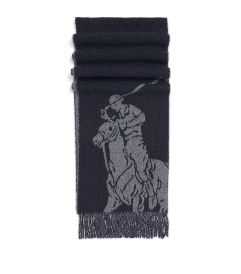 Wool-Blend Big Pony Jacquard Scarf