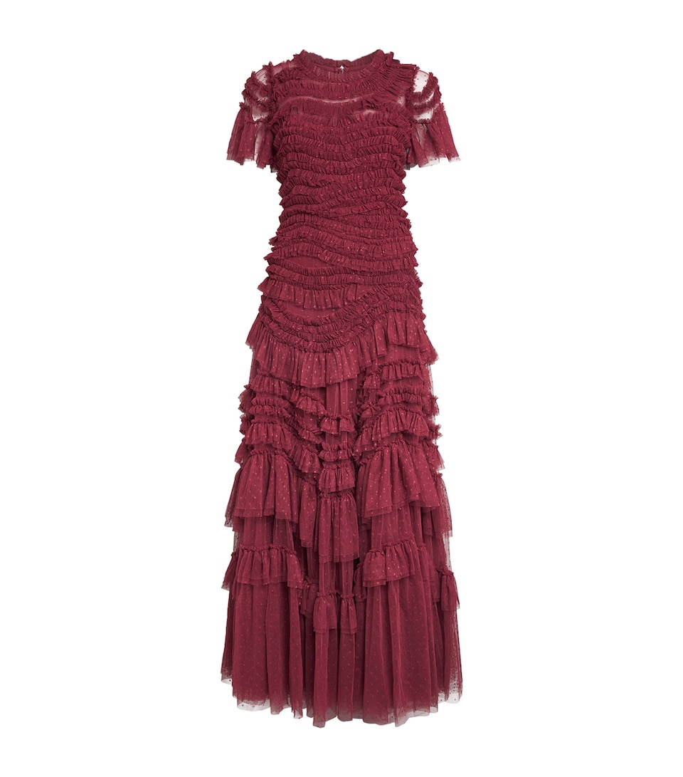 Needle & Thread Womens Wild Rose Gown Garnet