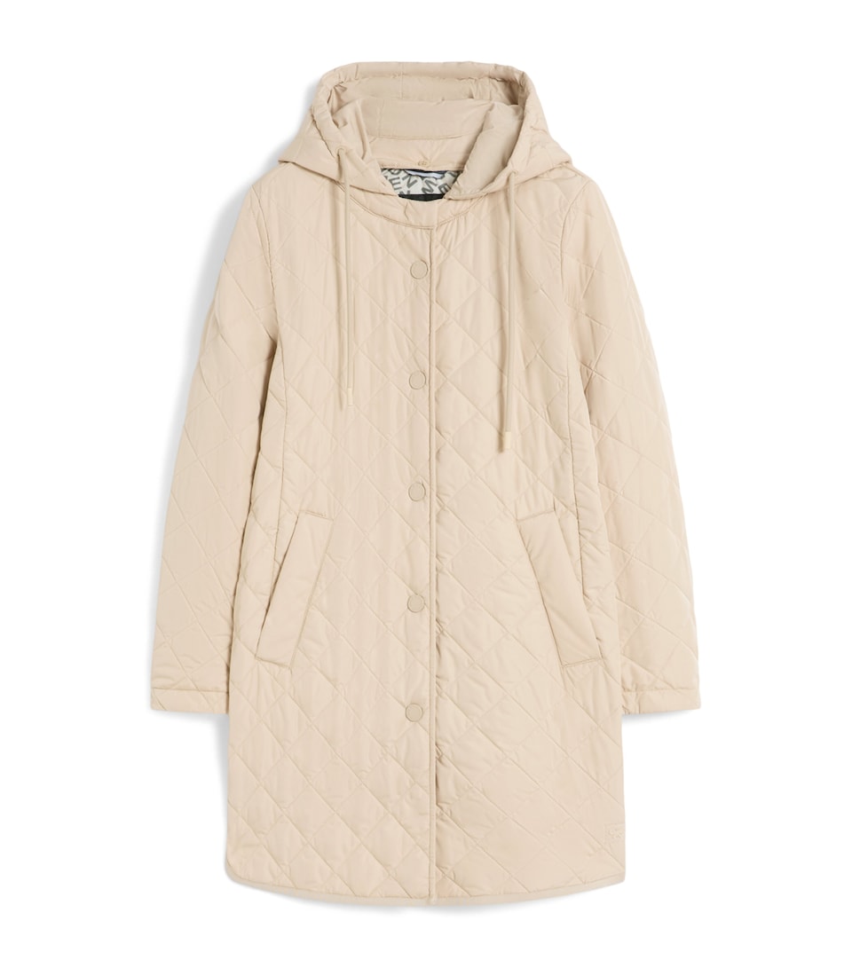 Water-Repellent Quilted Parka Coat
