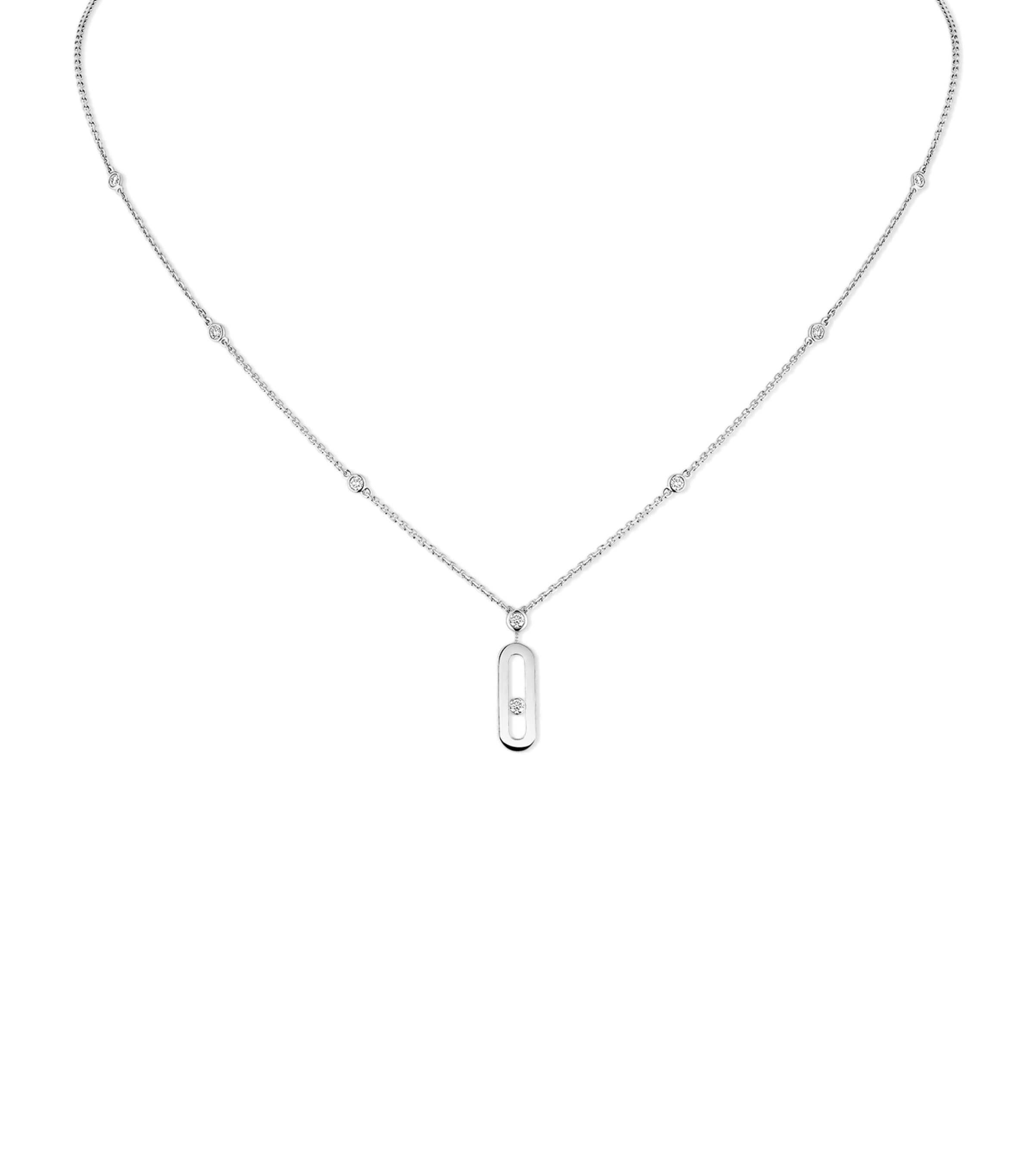 Move Uno White Gold and Diamond Necklace (0.13ct)