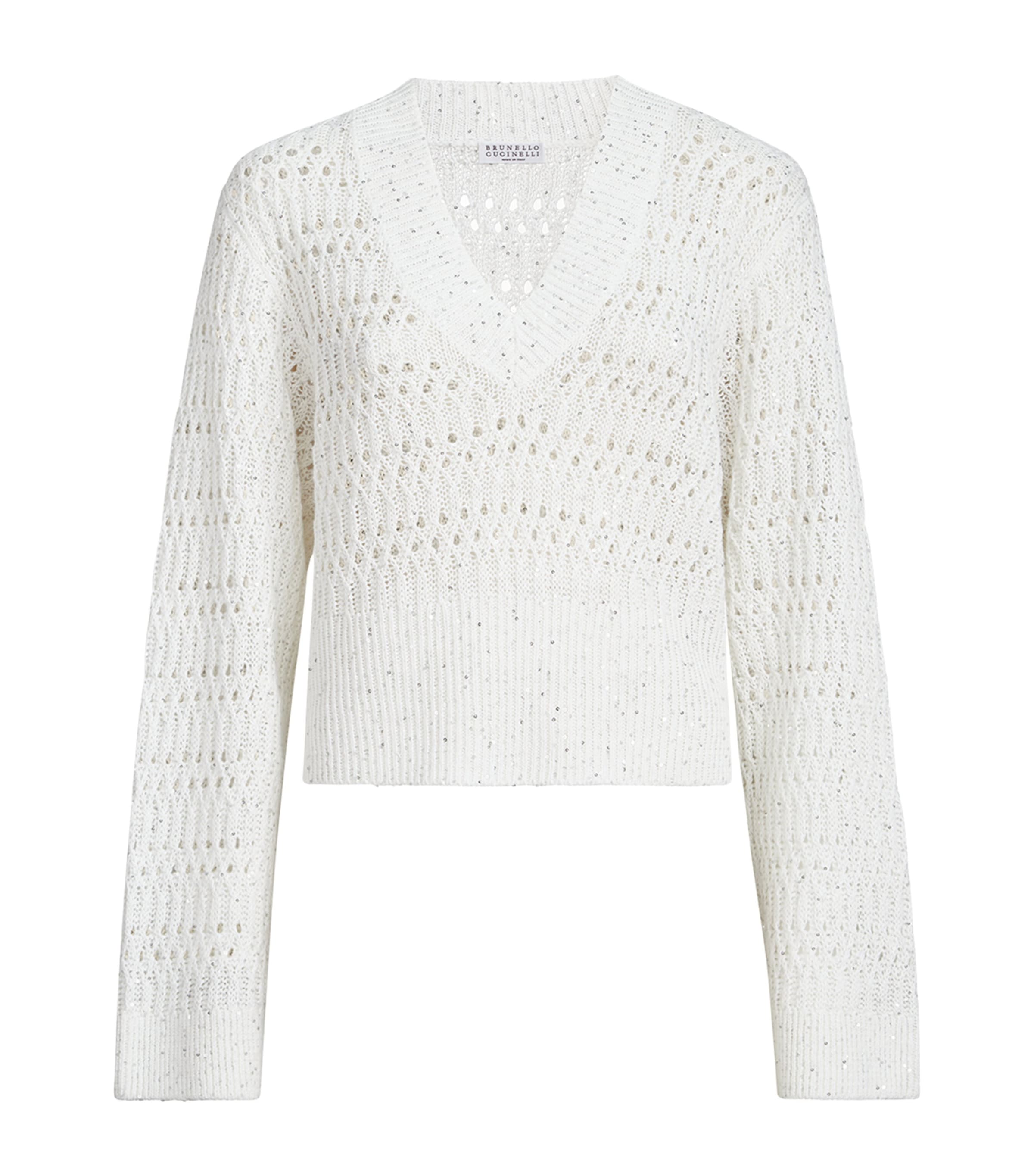 Linen-Blend Dazzling Sweater