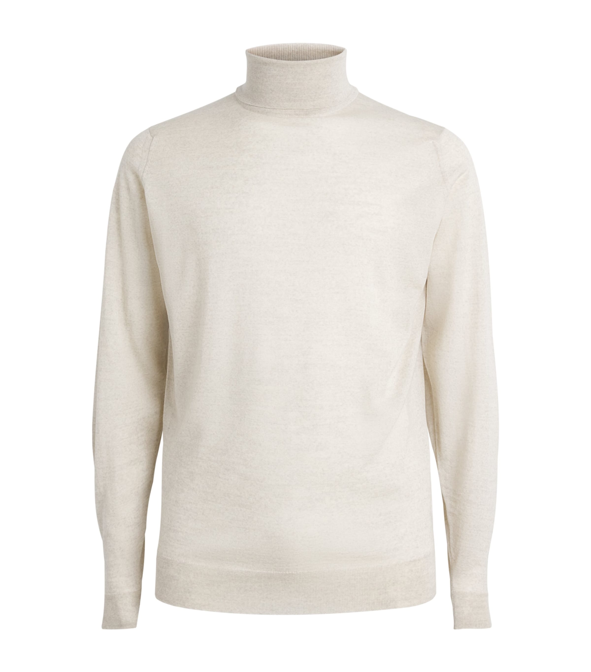 John Smedley Mens Extra Fine Merino Wool Cherwell Rollneck Sweater Grey Fleece