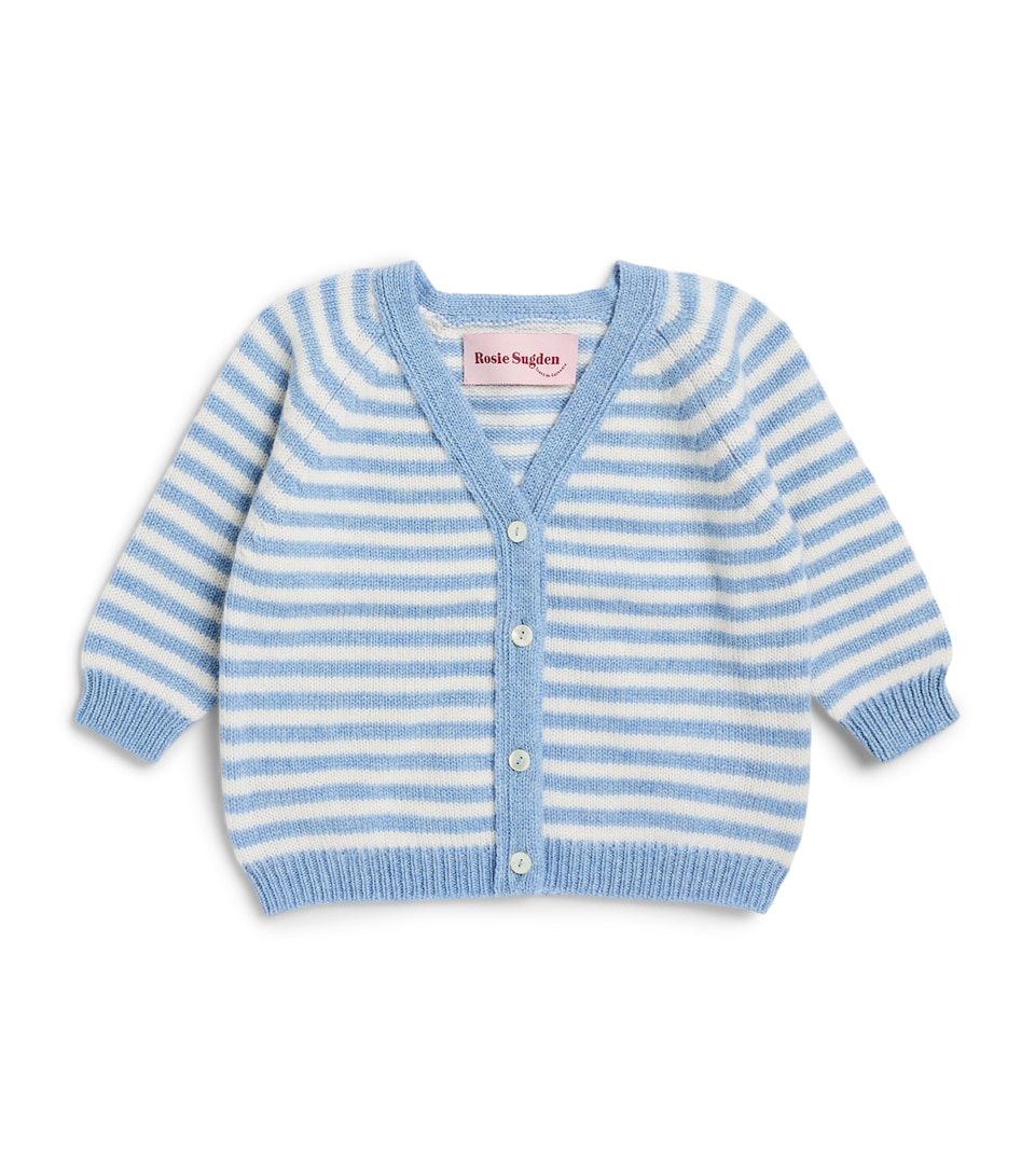Rosie Sugden Cashmere Cardigan (3 Months - 3 Years) Glacier/swan