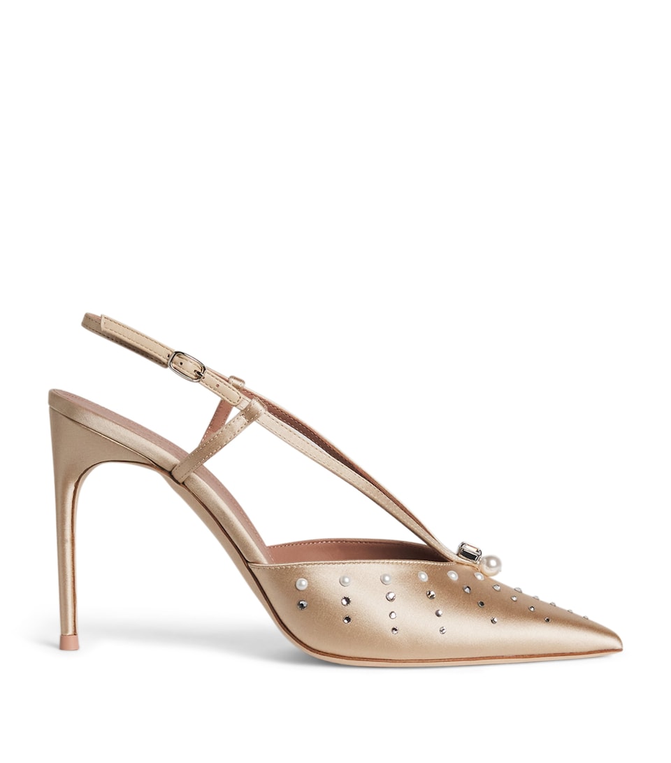 Satin Moore Slingback Pumps 90