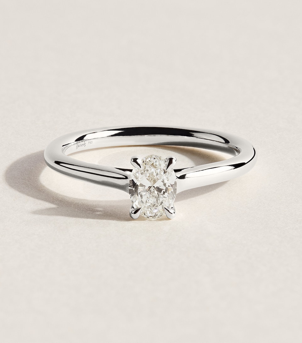 Harrods White Gold and White Diamond Solitaire Engagement Ring (0.50ct) White Gold