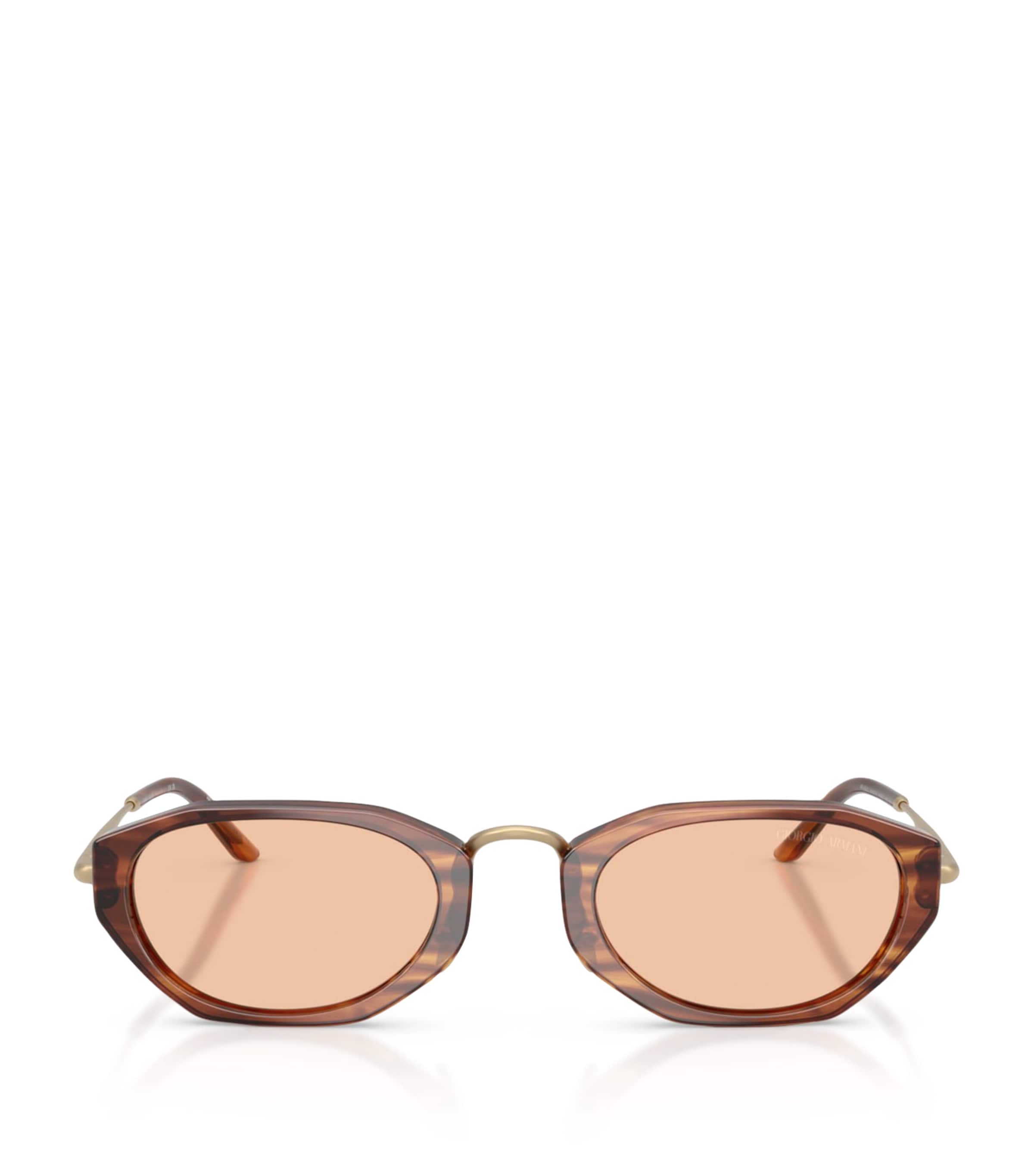 Giorgio Armani Acetate Irregular Sunglasses Brown