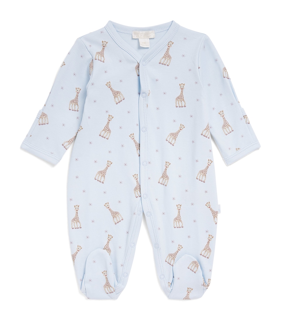 Kissy Kissy Sophie la Girafe Print All-In-One (Premature) Blue