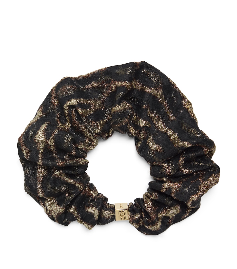 Metallic Leopard Print Scrunchie