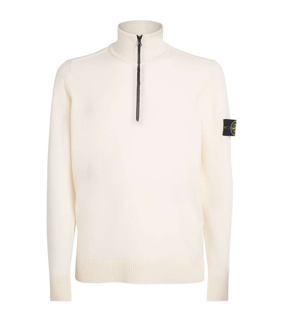 Virgin Wool Half-Zip Compass Sweatshirt