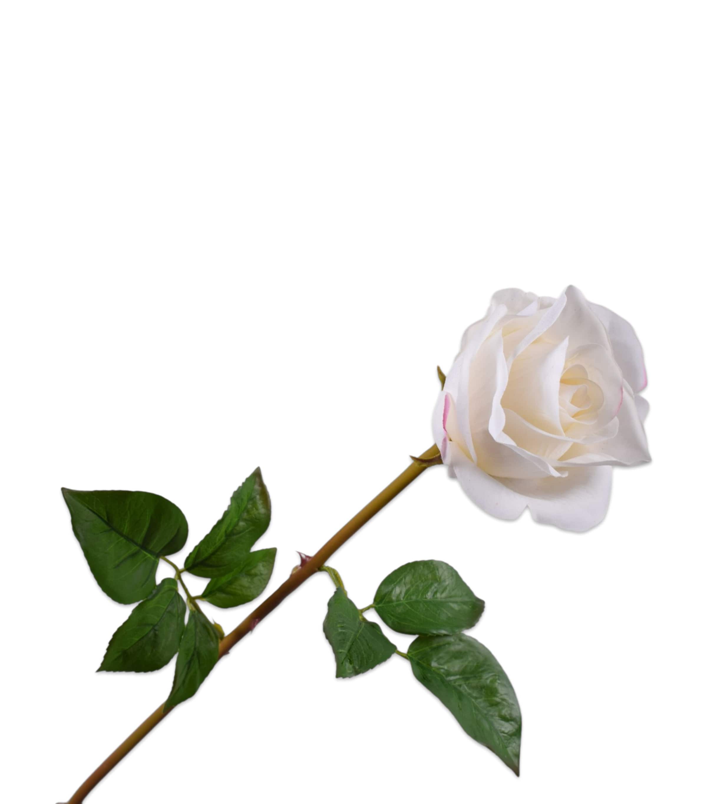 Silk-ka Artificial Rose Flower White