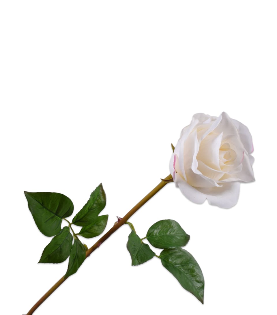 Silk-ka Artificial Rose Flower White