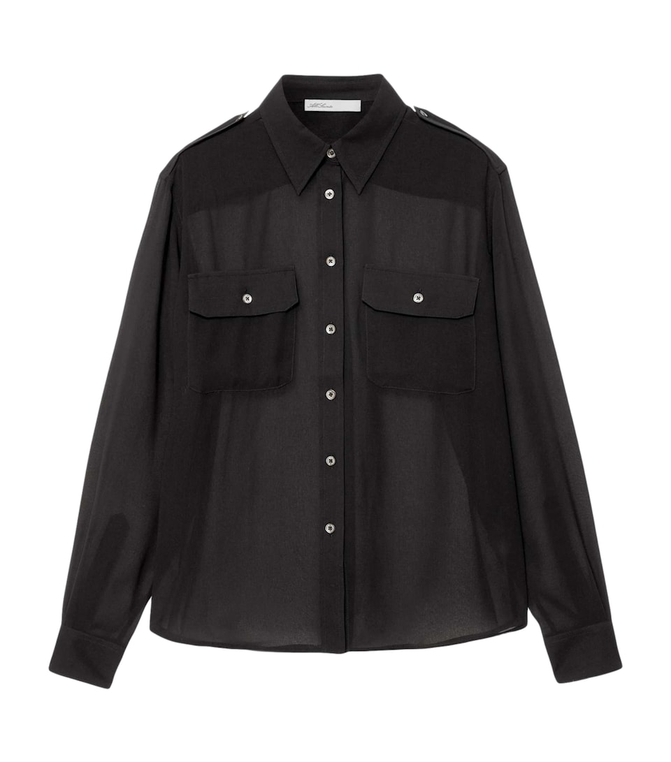 AllSaints Womens Maven Shirt Sheer Black