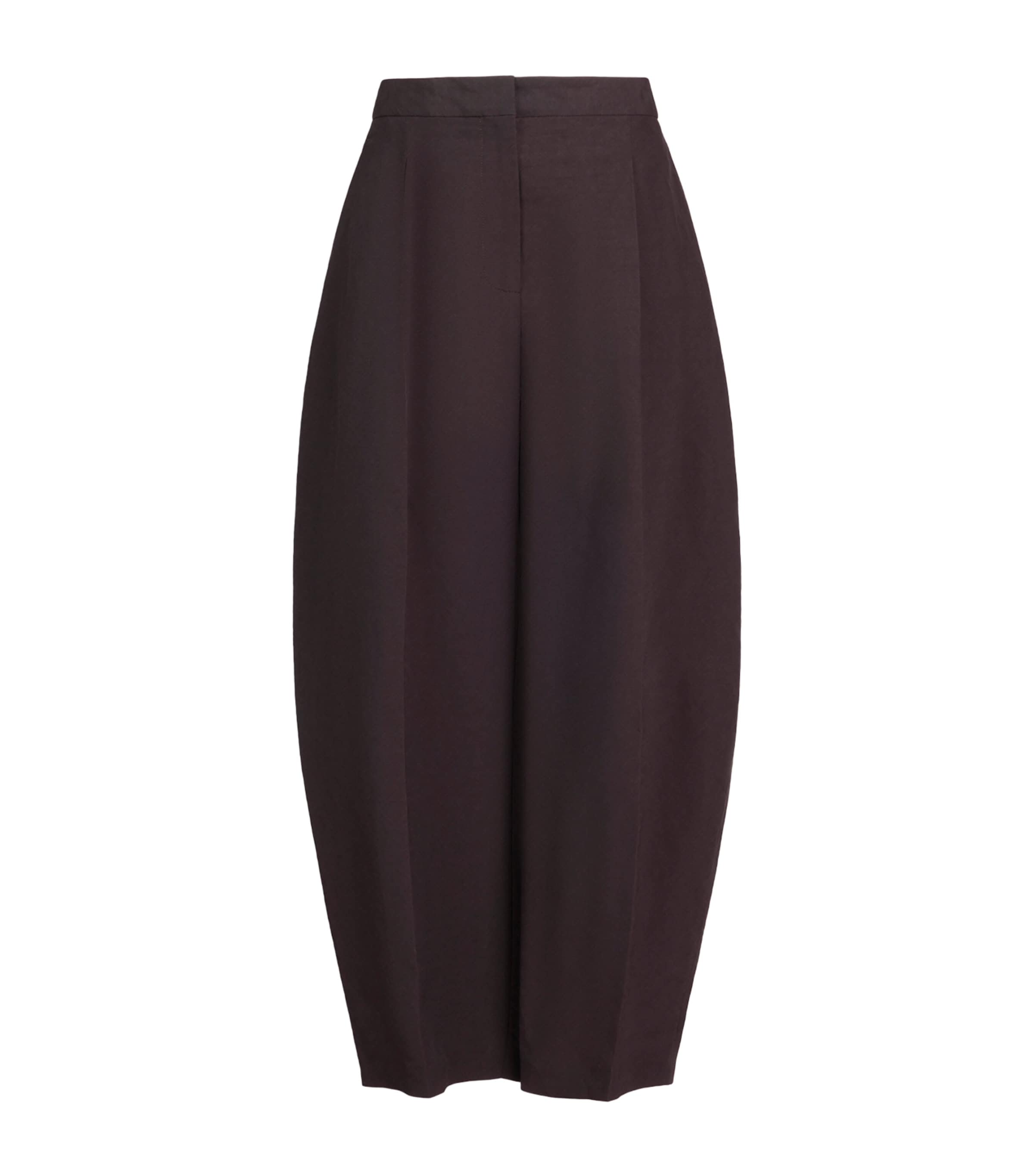 Alaïa Womens Round Tailored Trousers Aubergine