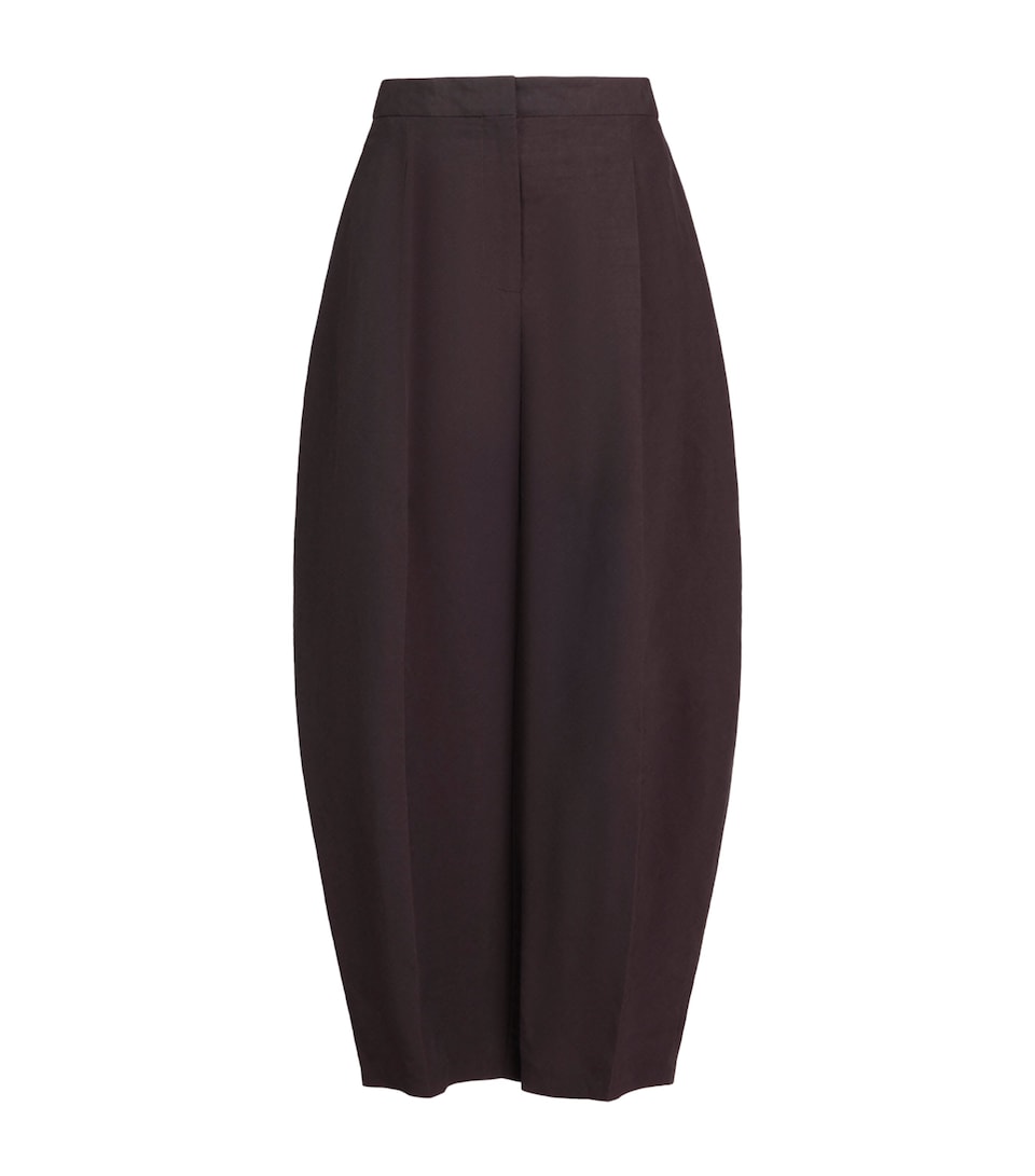Alaïa Womens Round Tailored Trousers Aubergine