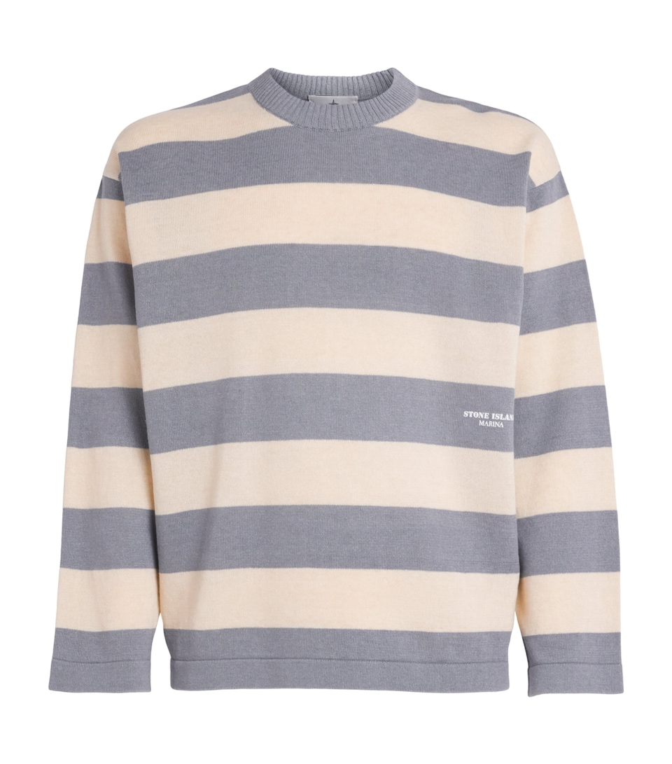 Stone Island Mens Cotton-Linen Stripe T-Shirt