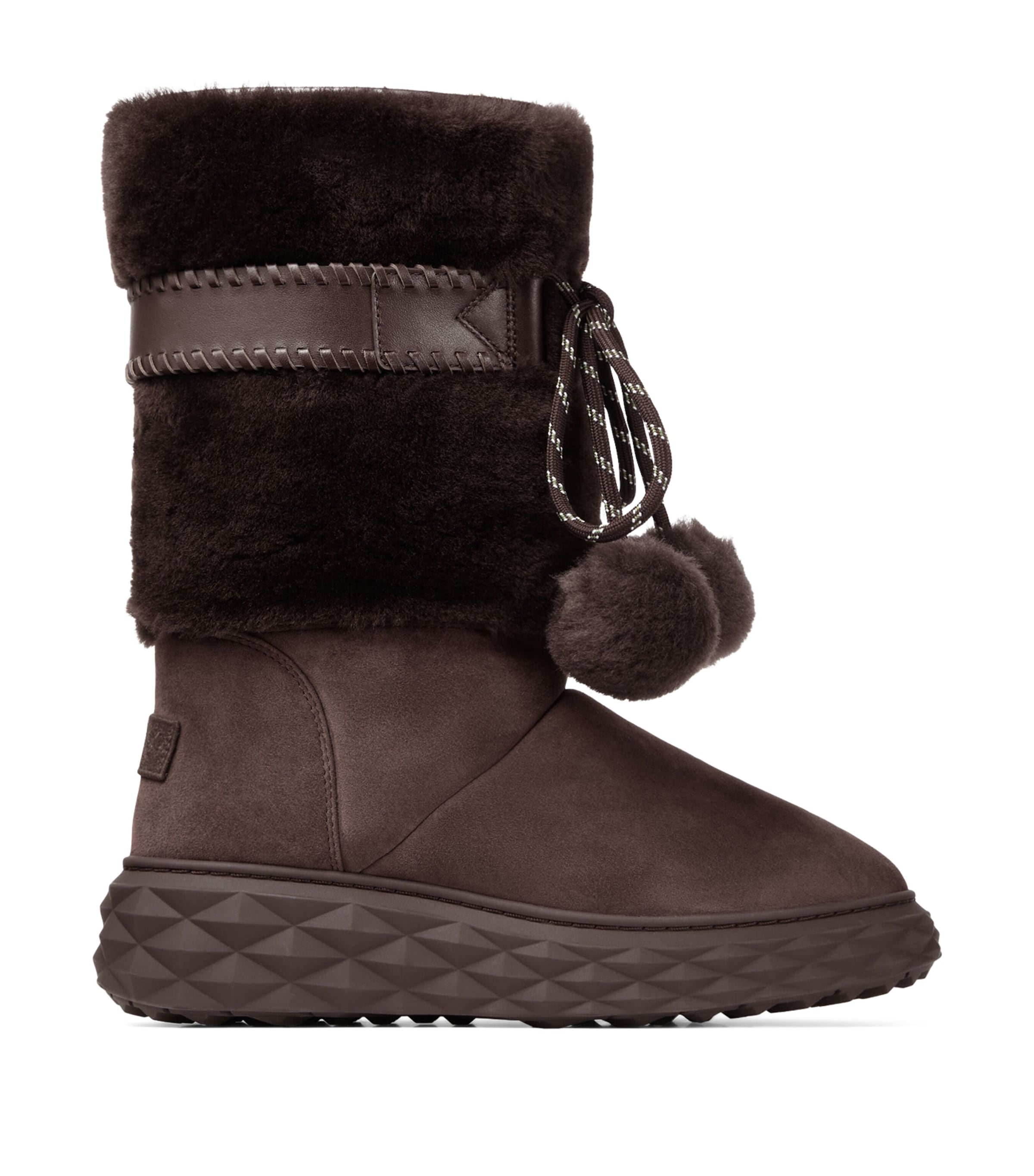 Jimmy Choo Cobi Suede-Shearling Boots V Chocolate/chocolat