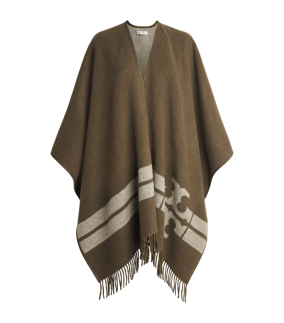 Wool Stripe Logo Cape