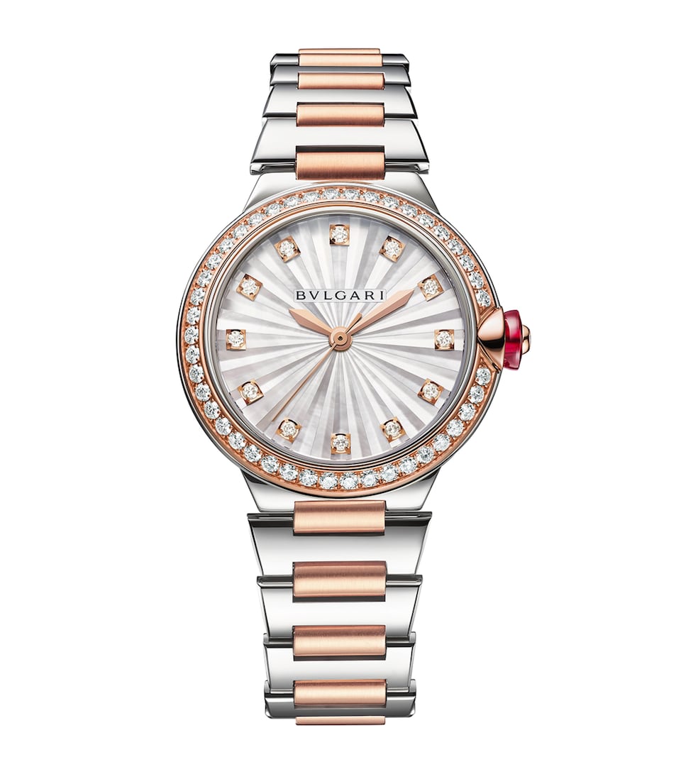 Rose Gold, Stainless Steel and Diamond Lvcea Watch 33mm