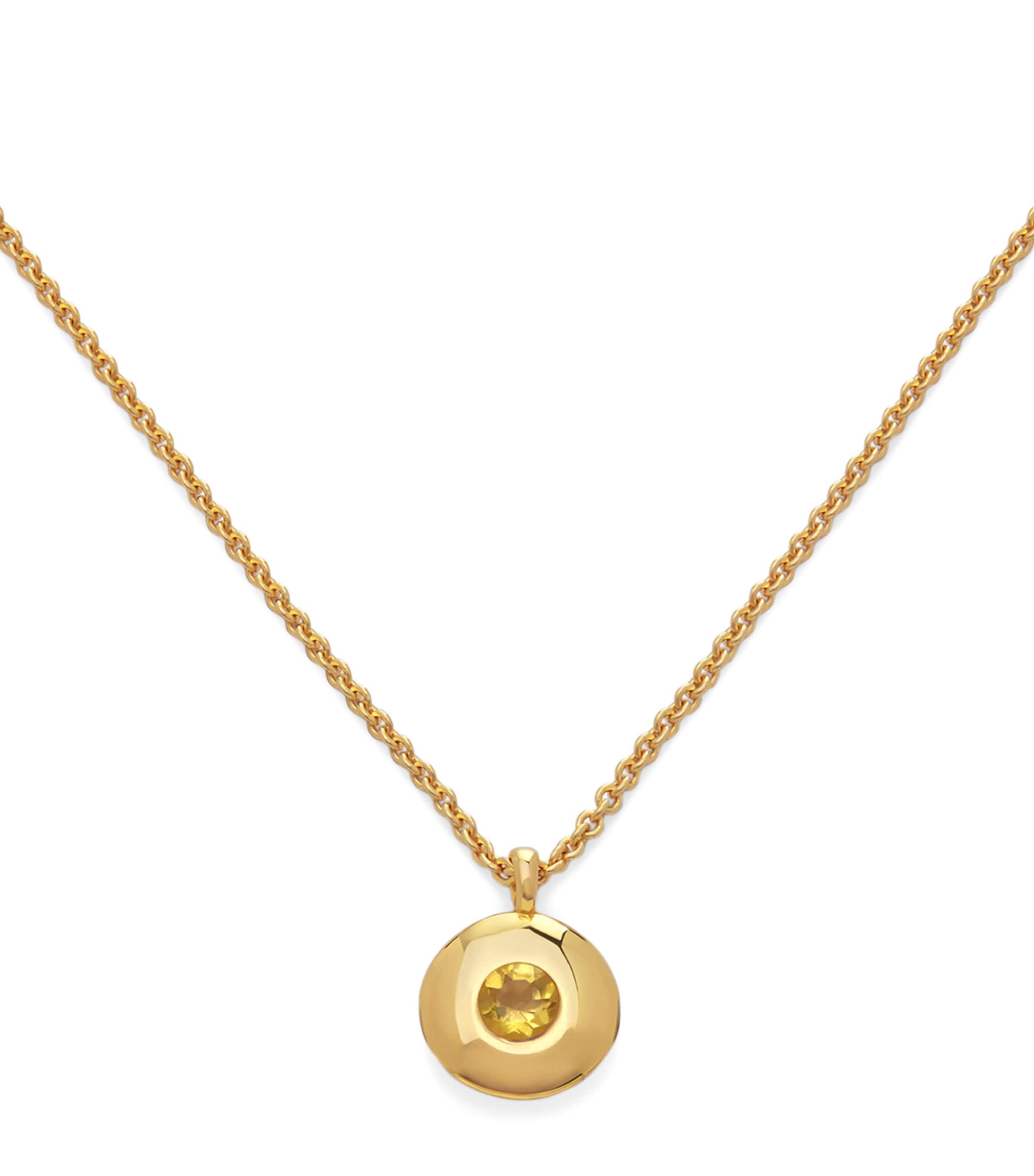 Monica Vinader Gold Vermeil and Citrine November Birthstone Necklace Gold Vermeil