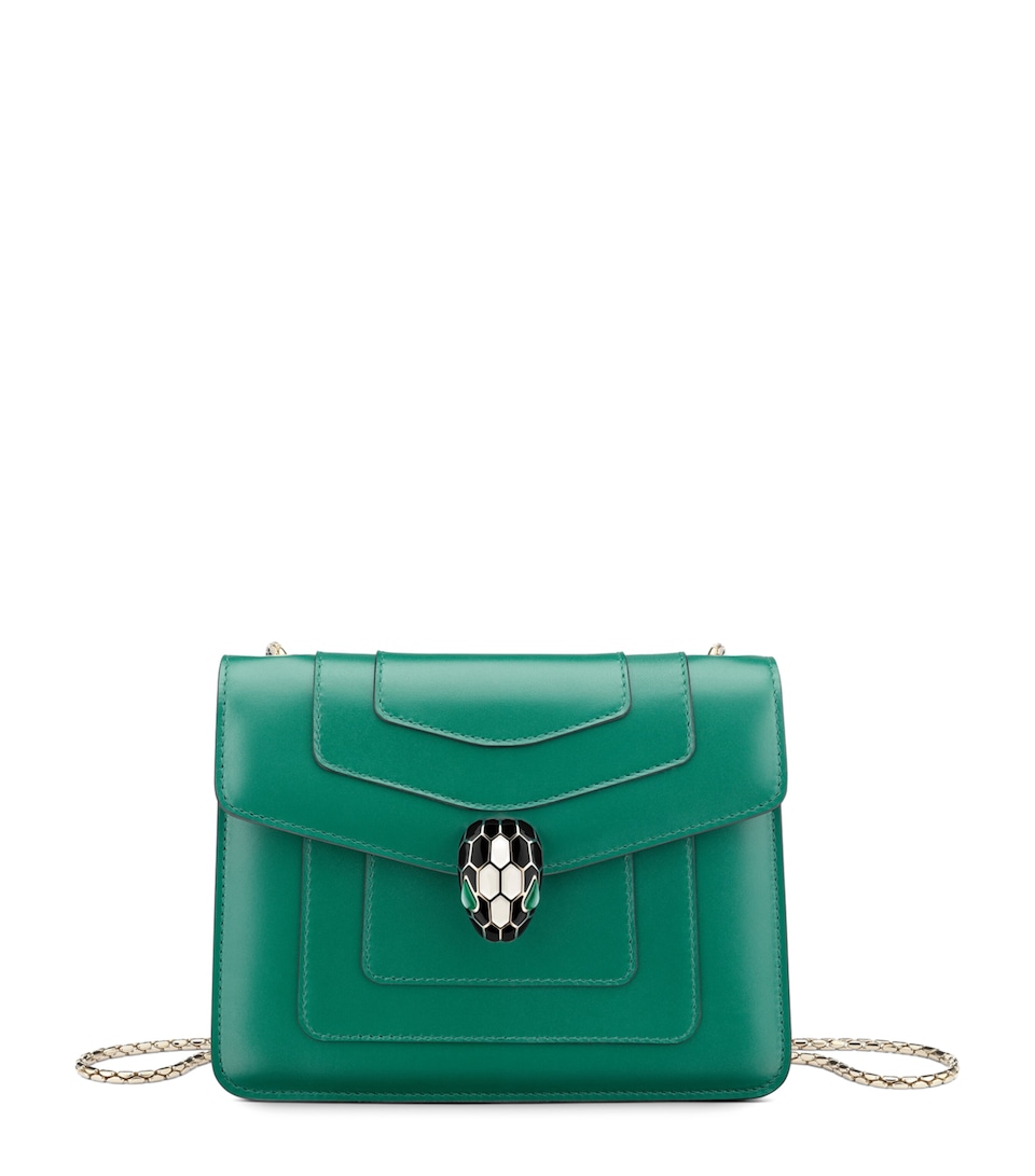 Bvlgari Leather Serpenti Forever Cross-Body Bag Green Light