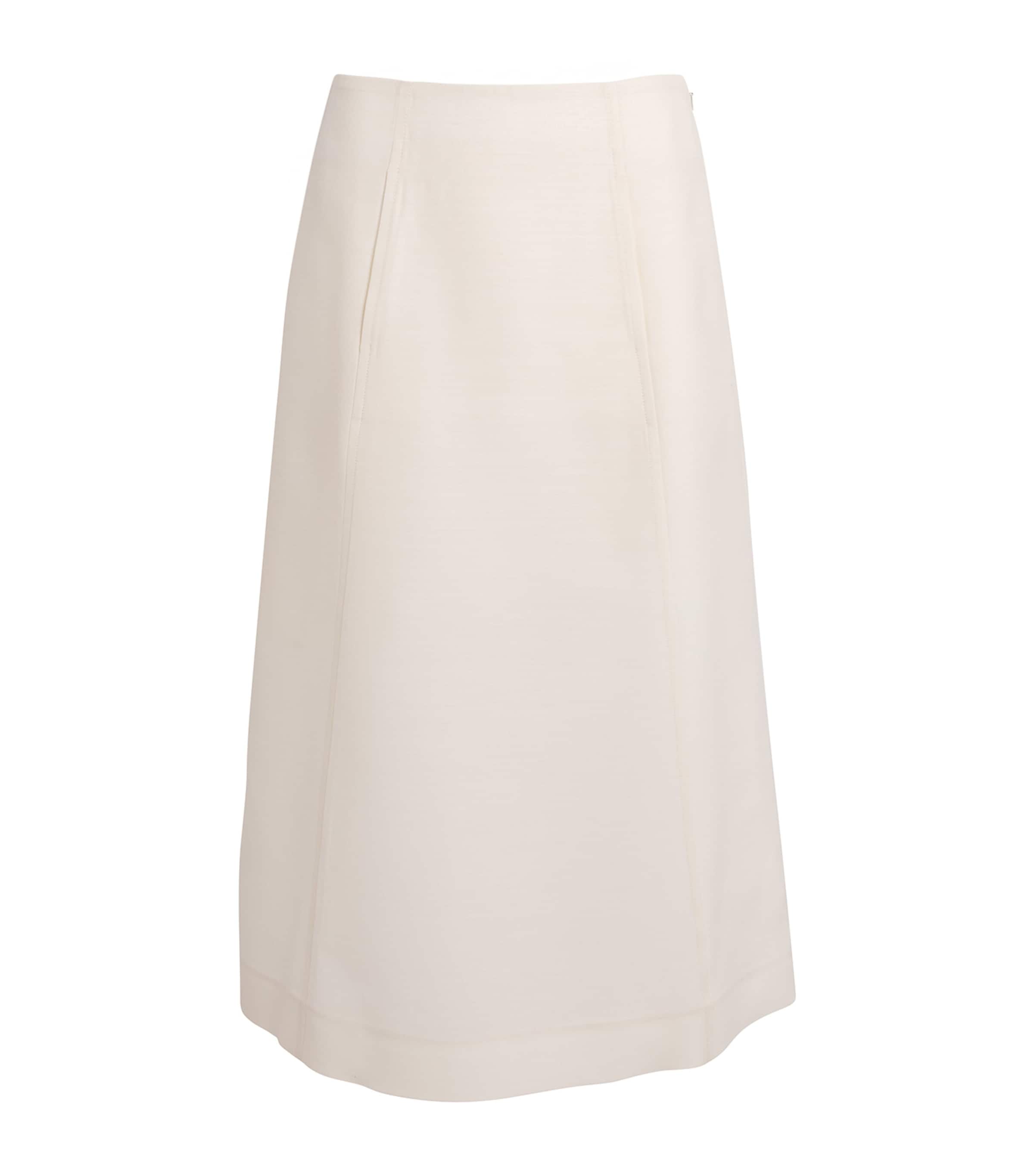 BITE Studios Womens Sharp A-Line Midi Skirt Off White