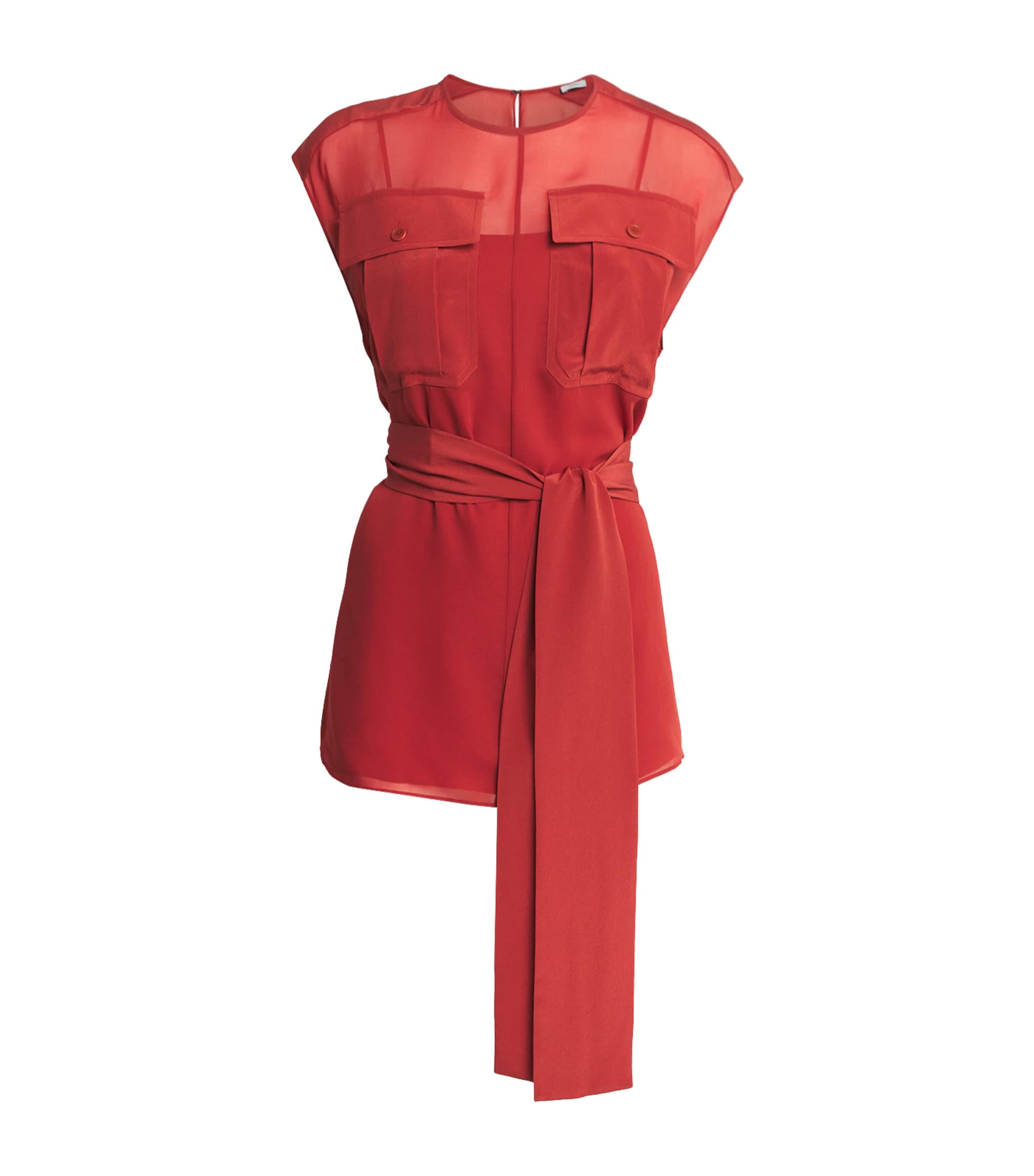 Joseph Womens Crepe de Soie Silk Kniza Blouse Spice