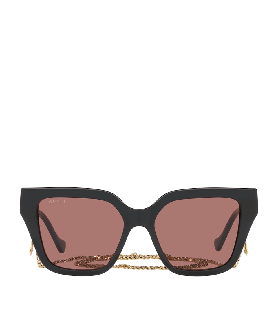 Rectangle Sunglasses with Chain