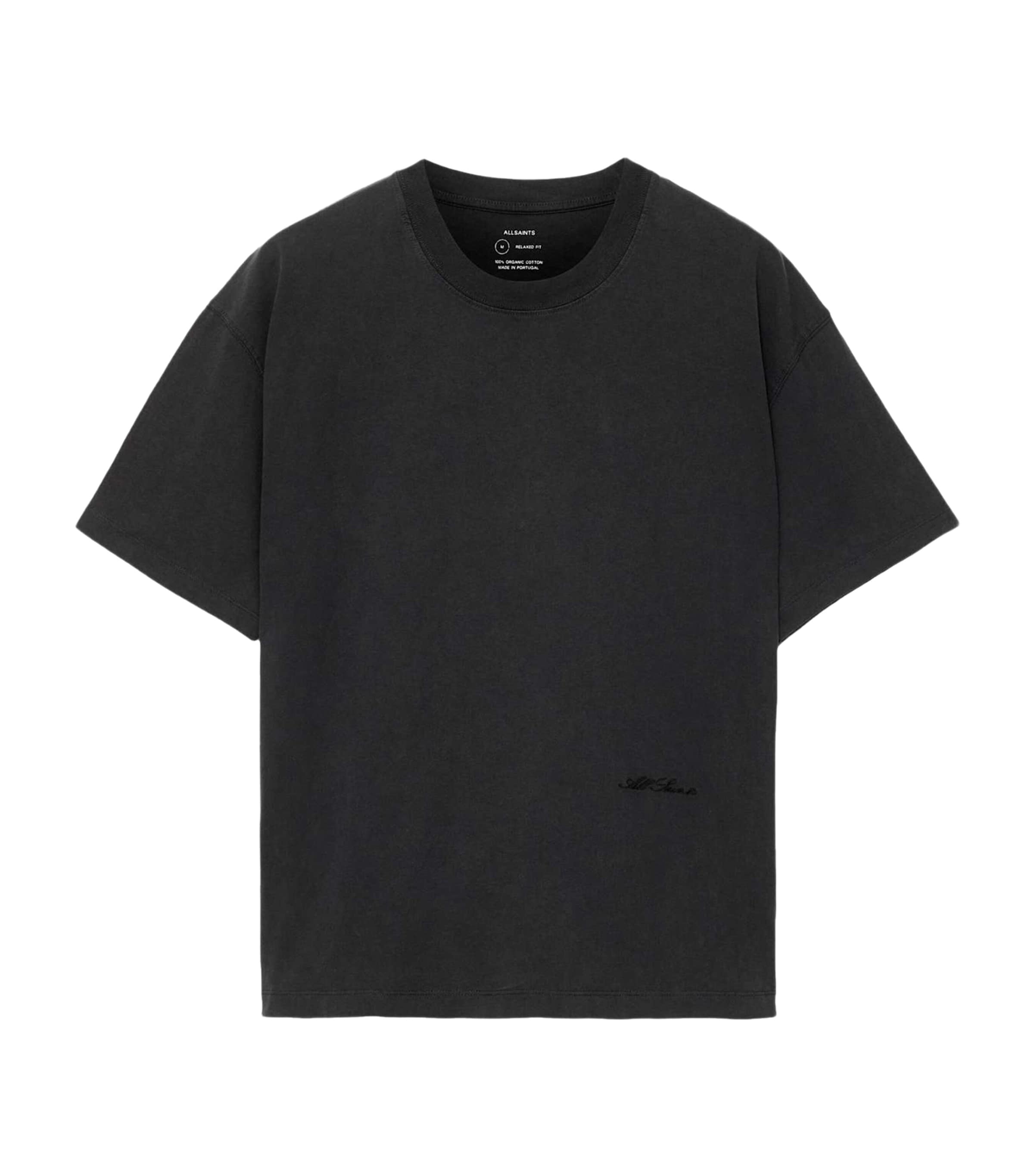 AllSaints Mens Organic Cotton Maddox T-Shirt Washed Black