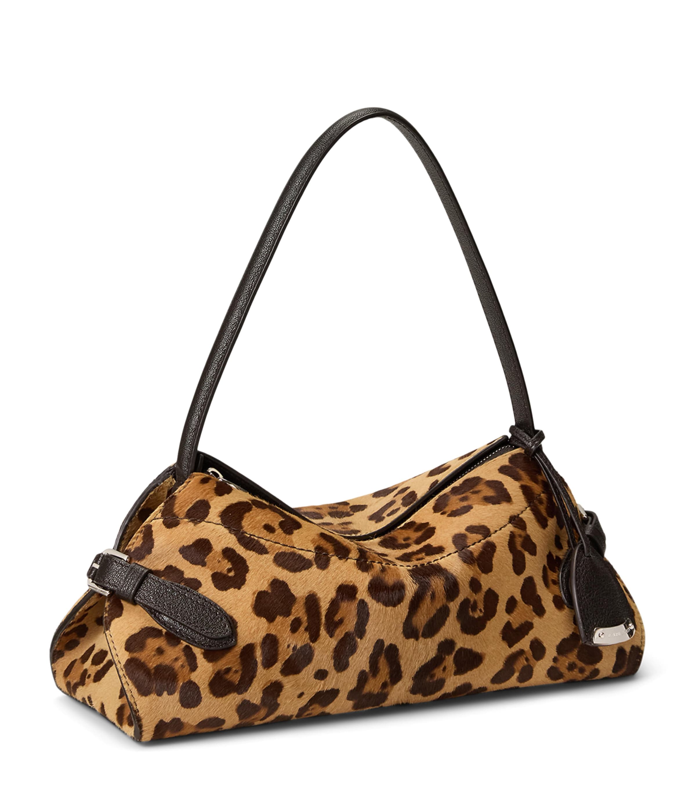 Ralph Lauren Collection Small Pony Hair Ralph Shoulder Bag Tan Multi/chocolate
