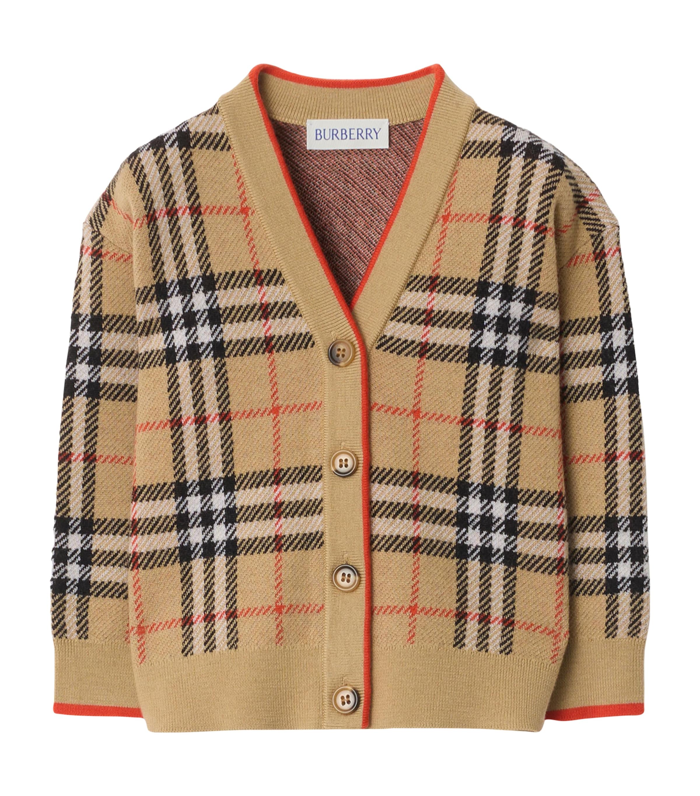 Wool Check Cardigan (3-12 Years)