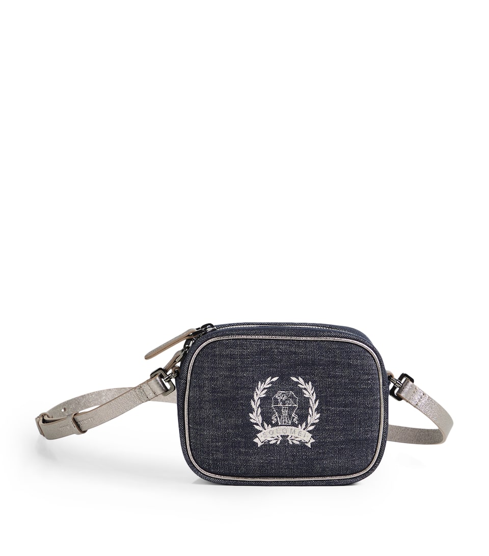 Denim Sparkly Embroidered Bag
