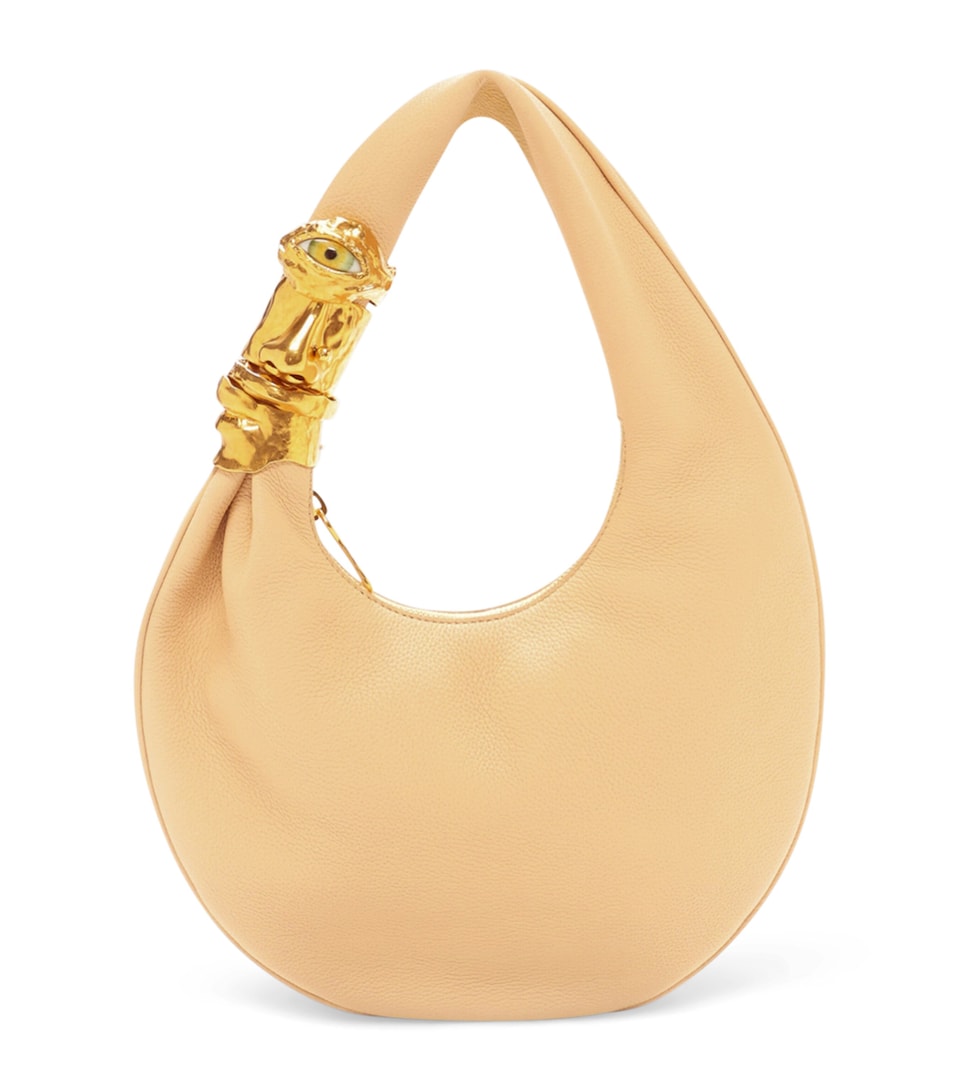 Schiaparelli Small Leather Soufflé Baguette Shoulder Bag Oat