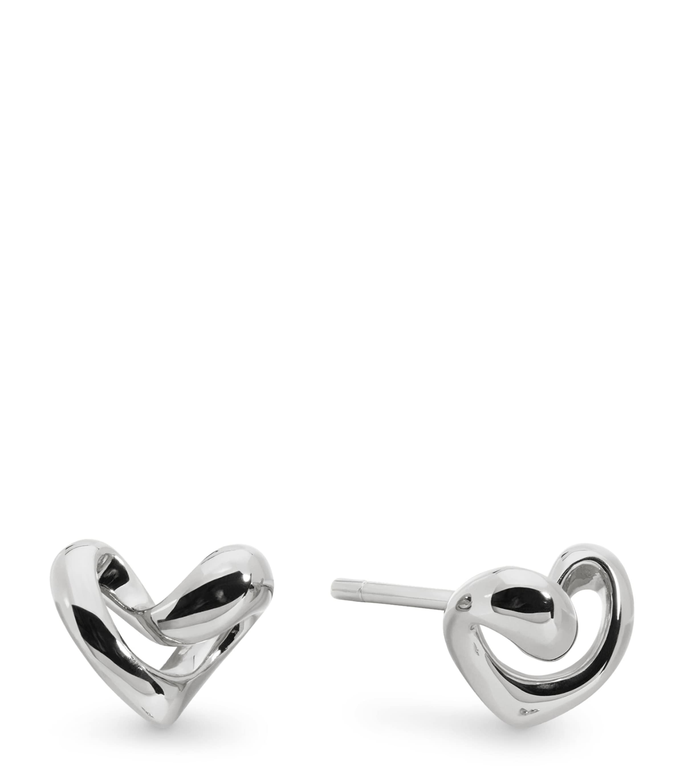 Monica Vinader Sterling Silver Infinity Hearts Studs Silver