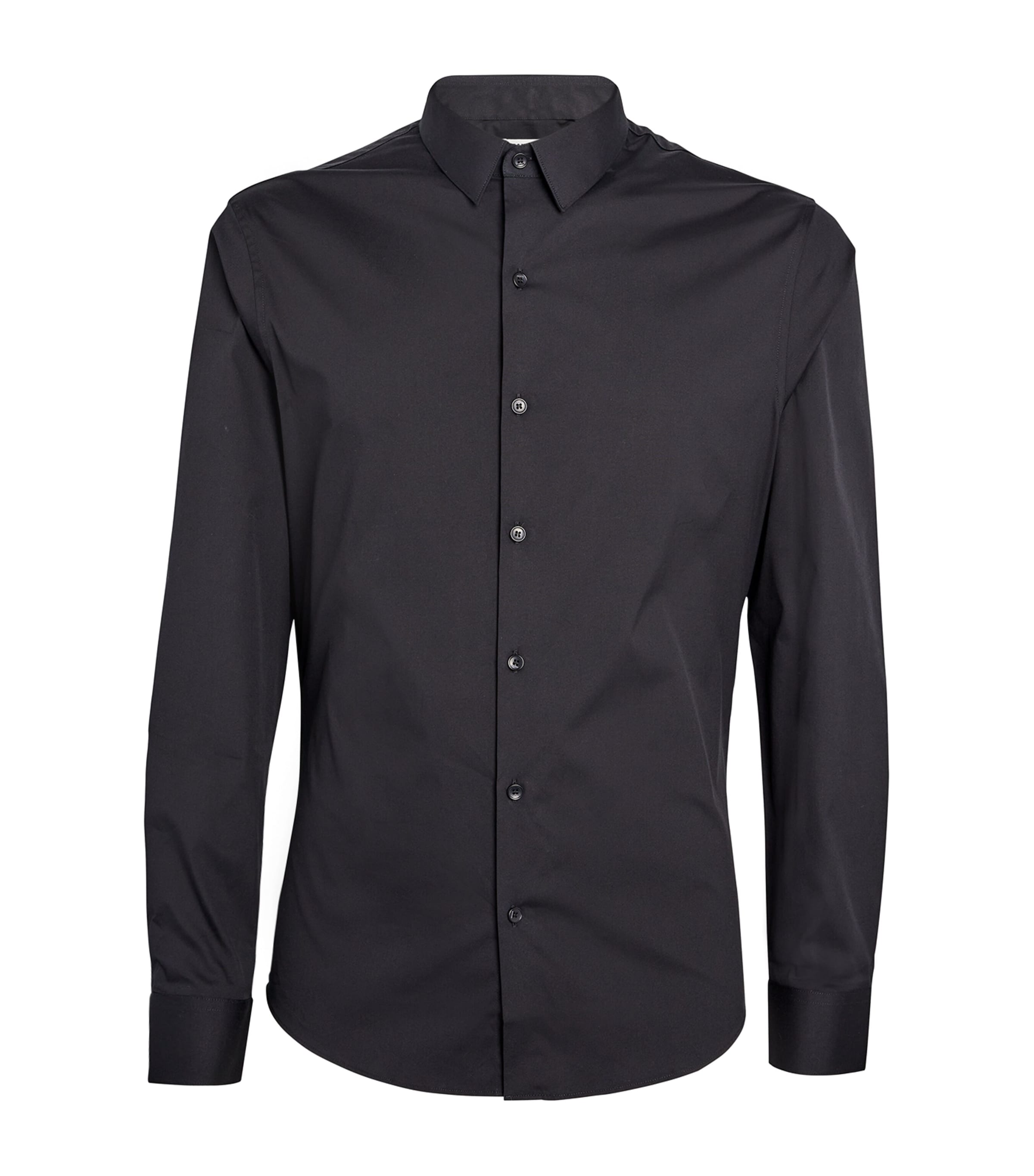 Sandro Paris Mens Cotton-Blend Long-Sleeve Shirt Black