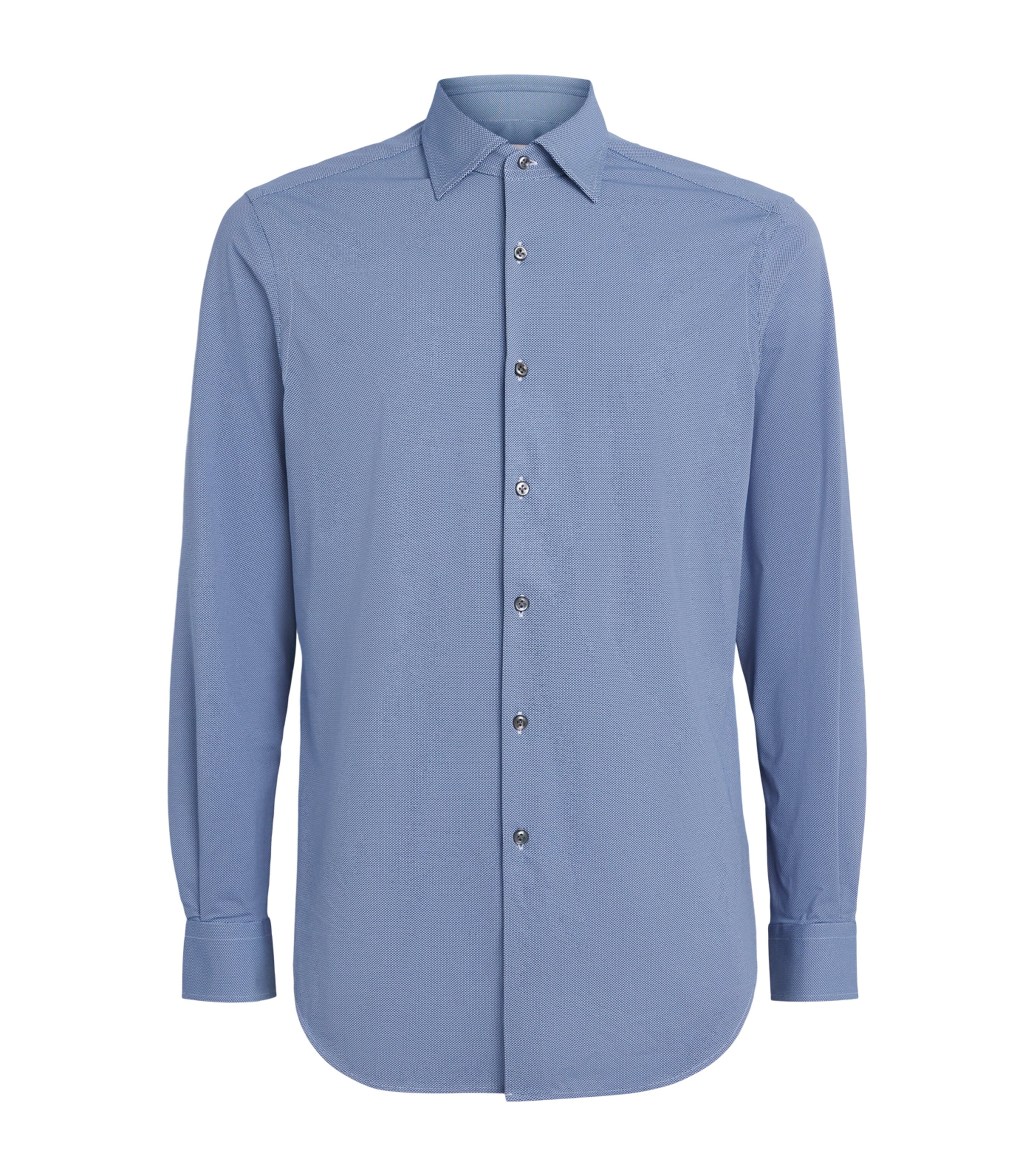 Pal Zileri Mens Jacquard Micro-Pattern Shirt Light Blue