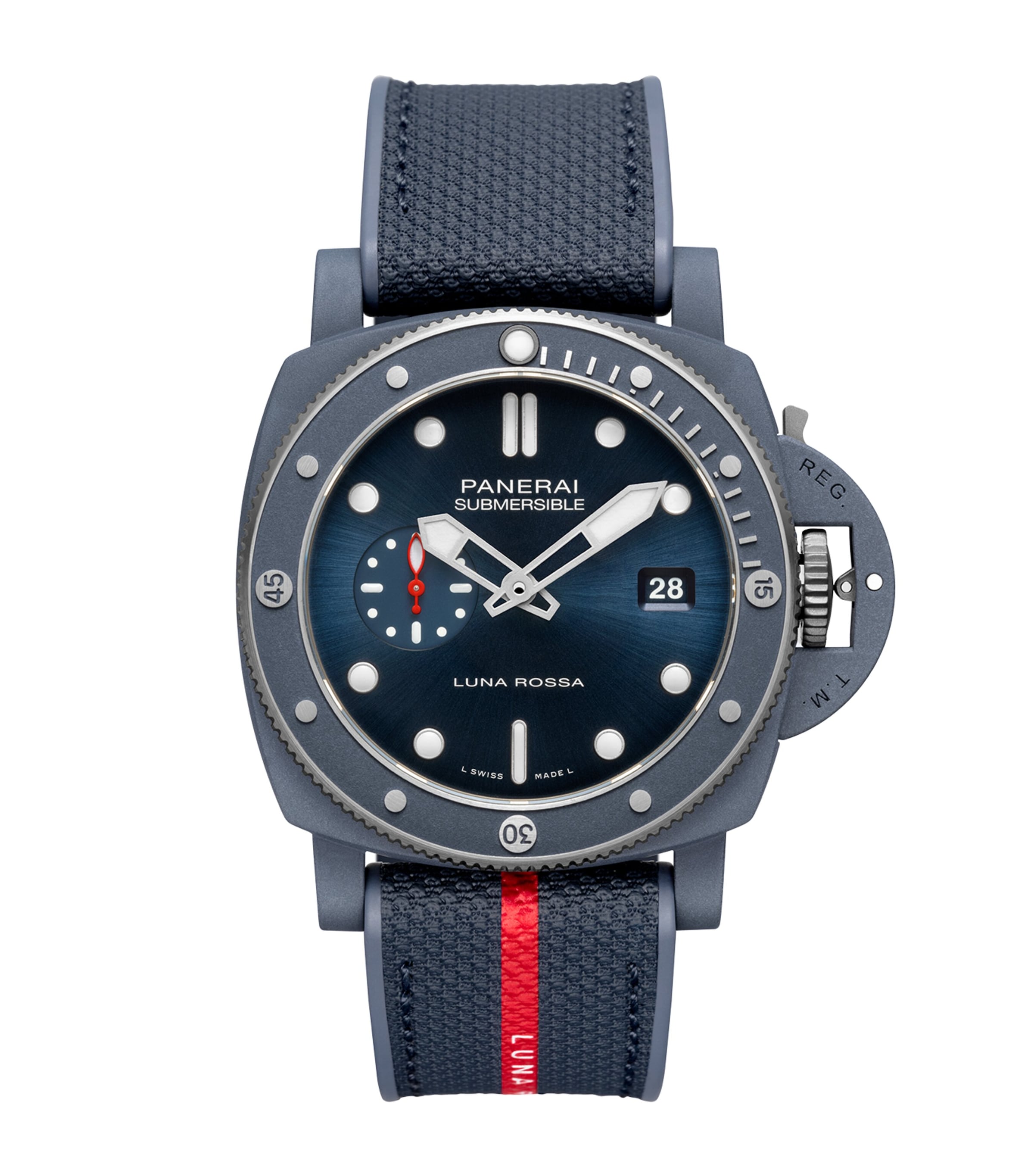 Panerai Ti-Ceramitech Submersible QuarantaQuattro Luna Rossa Watch 44mm Blue