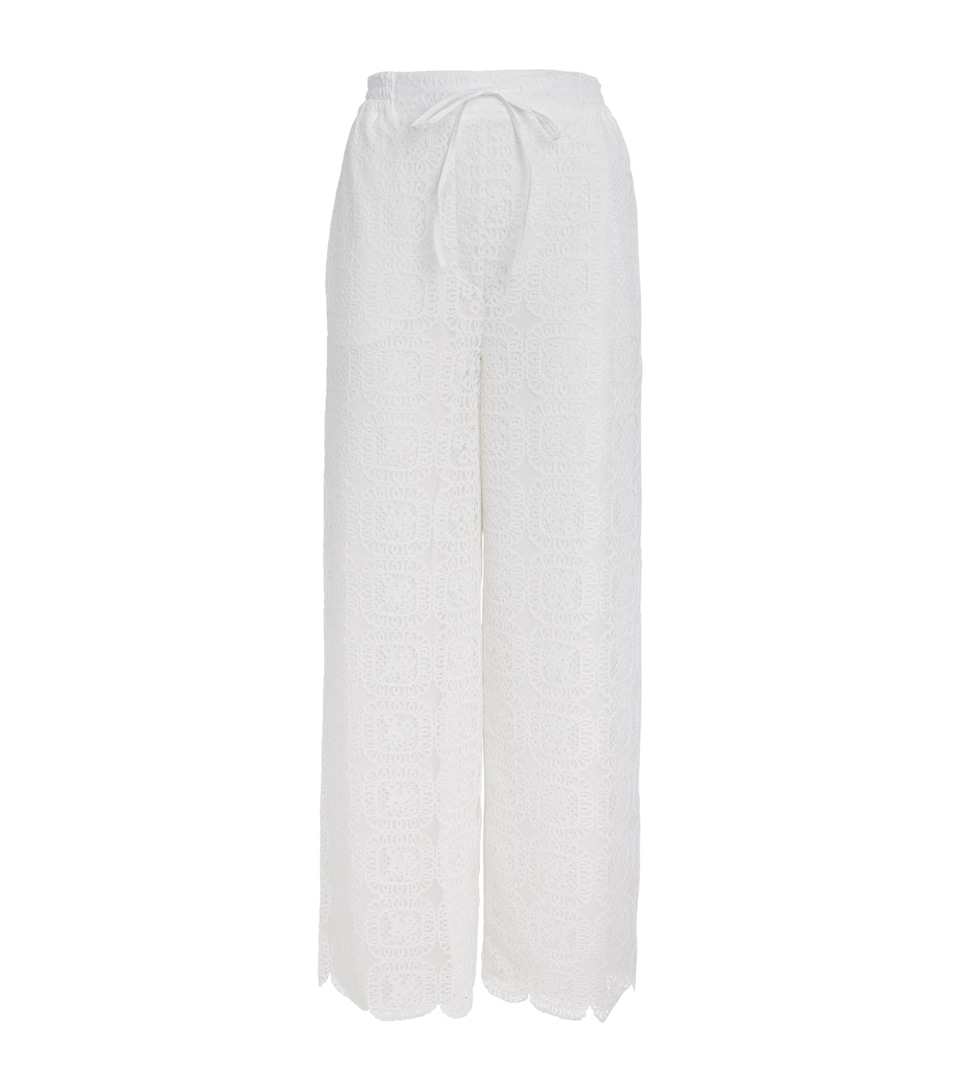 Claudie Pierlot Womens Lace Wide-Leg Trousers White