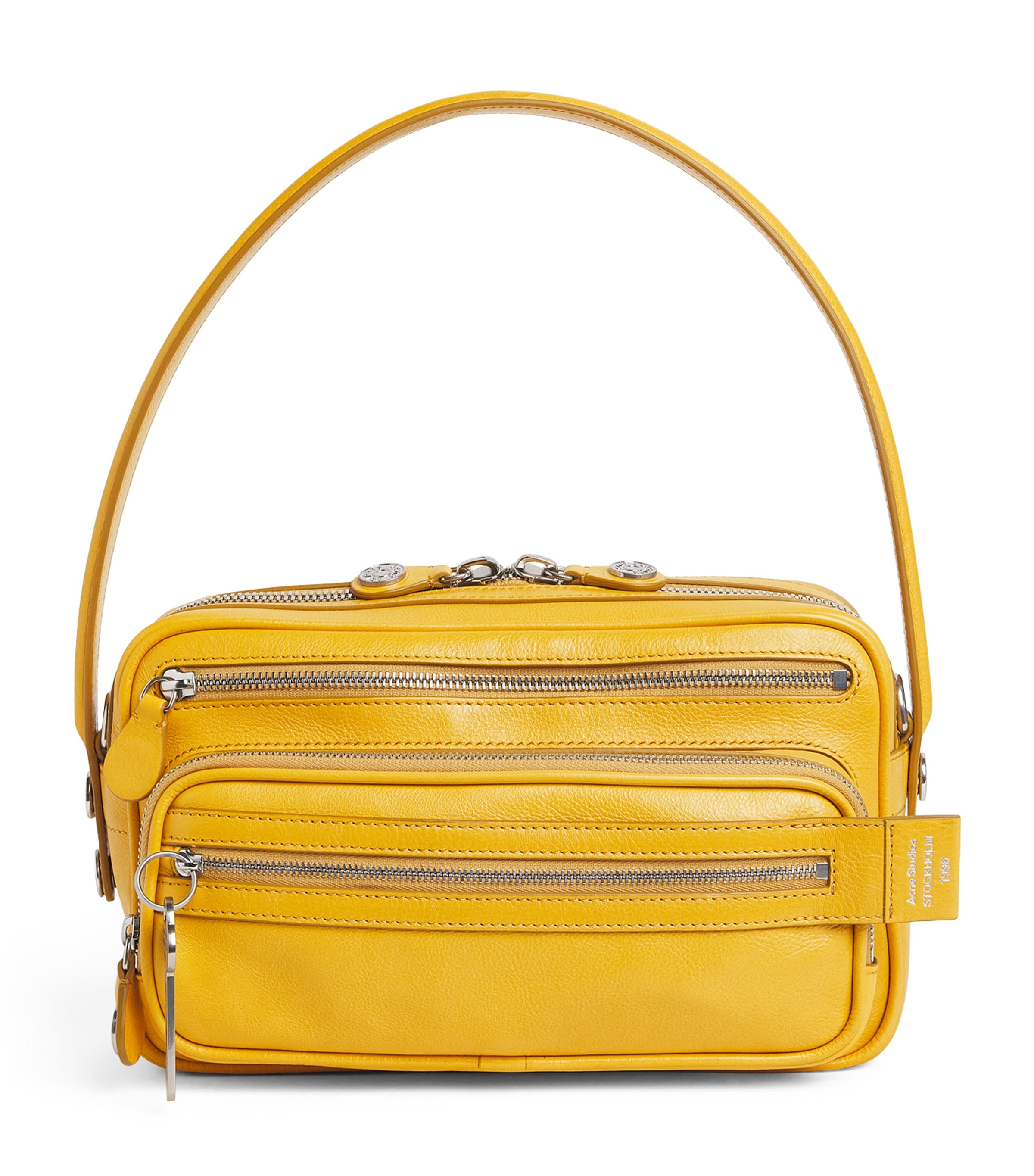 Acne Studios Leather Camero Party Shoulder Bag Mustard Yellow