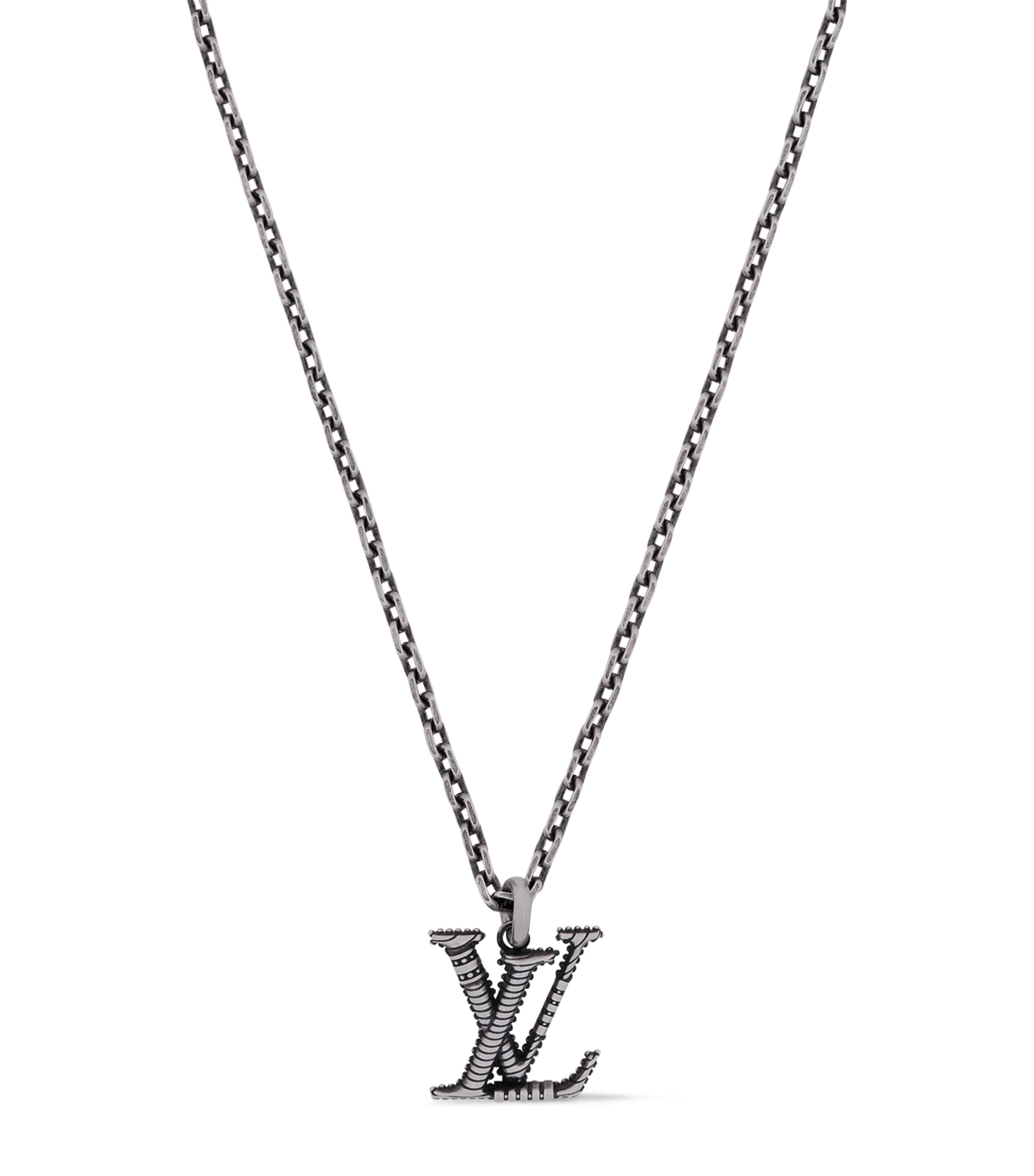 LOUIS VUITTON Sterling Silver LV Whisper Necklace Silver
