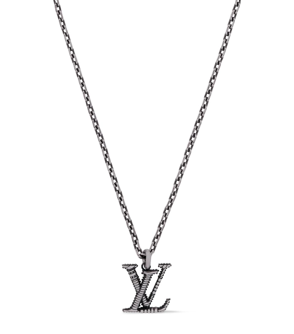 LOUIS VUITTON Sterling Silver LV Whisper Necklace Silver