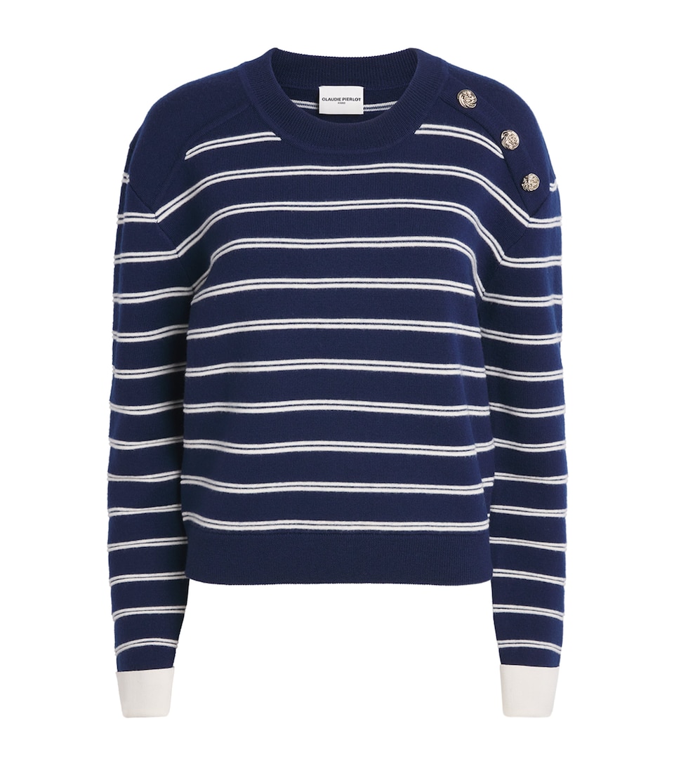 Claudie Pierlot Womens Wool-Blend Stripe Sweater Dual Color