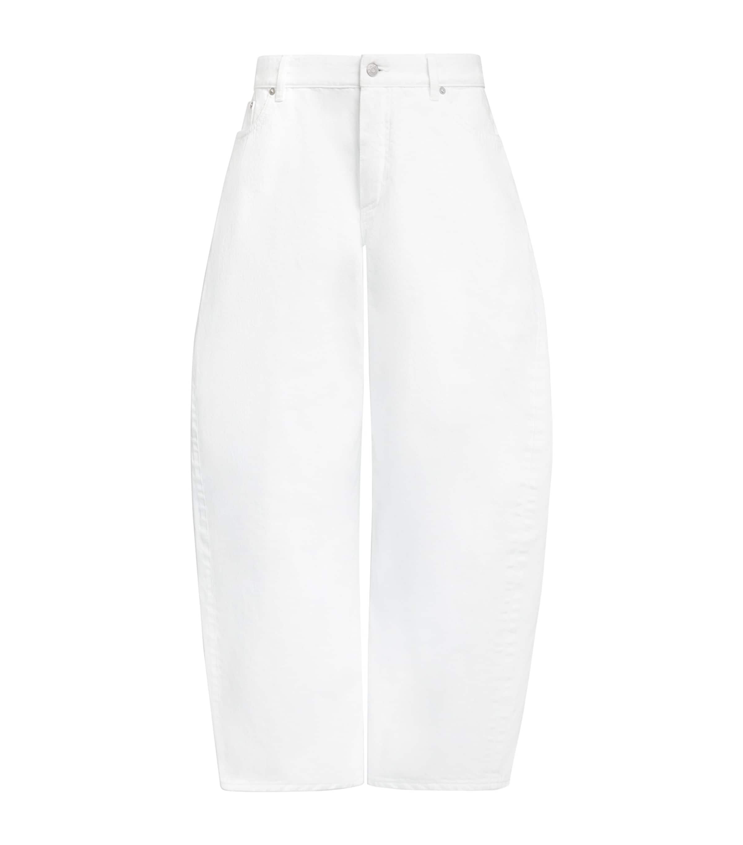Alaïa Womens Rodeo Barrel-Leg Jeans White