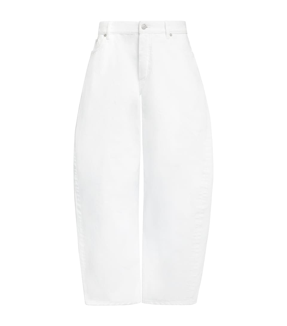 Alaïa Womens Rodeo Barrel-Leg Jeans White