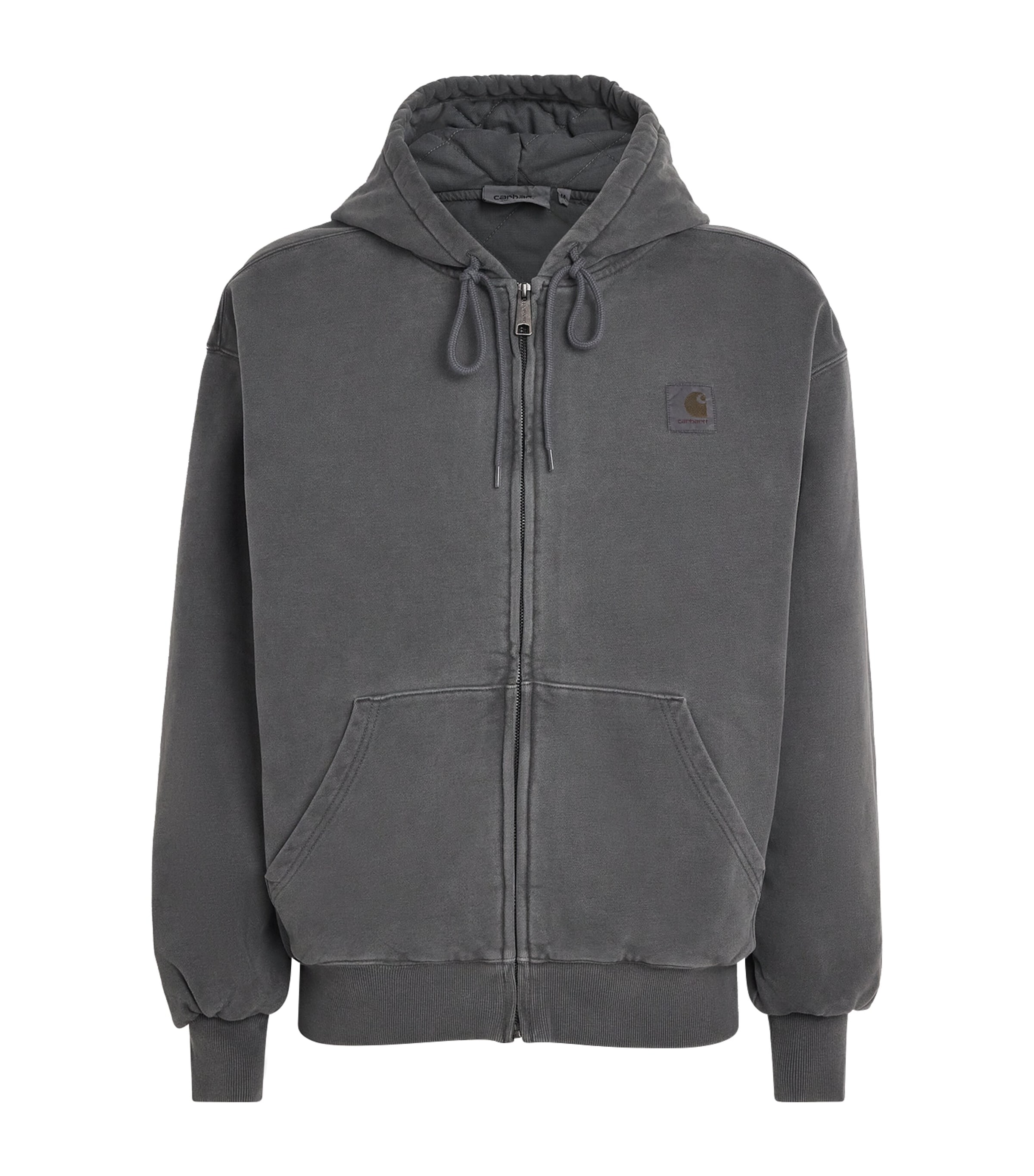 Carhartt WIP Mens Cotton Logo Vista Zip-Up Hoodie Black