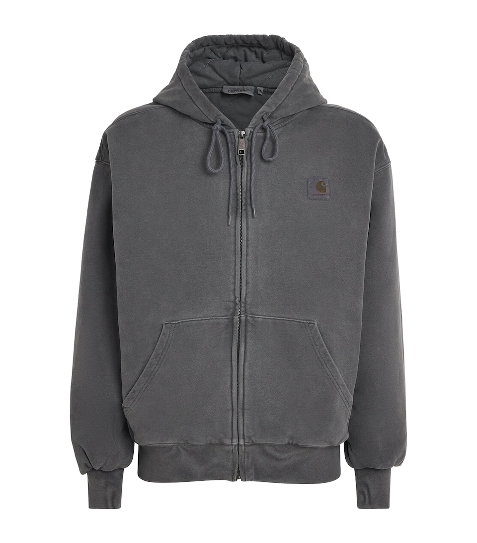 Carhartt WIP Mens Cotton Logo Vista Zip-Up Hoodie Black