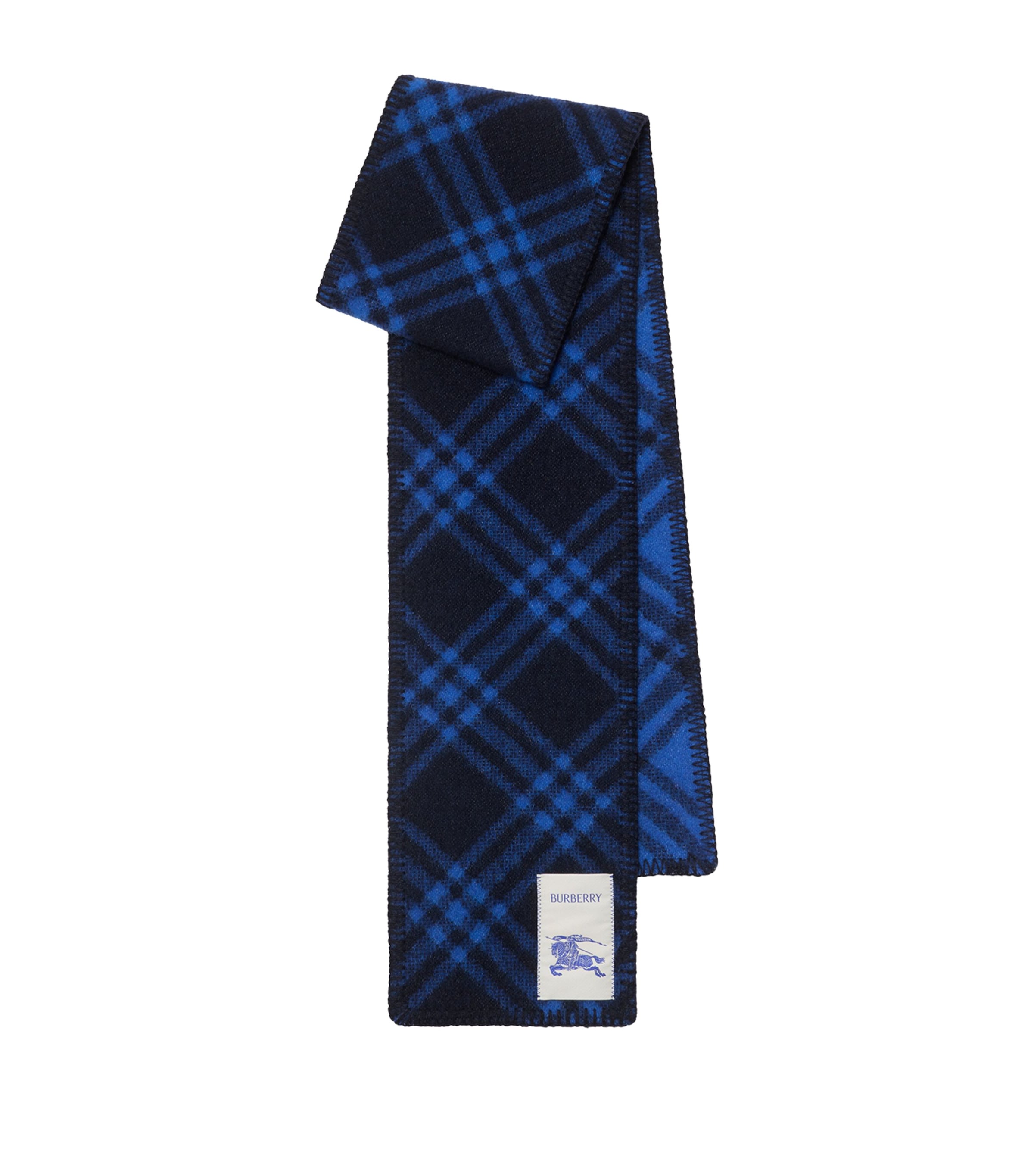 Narrow Wool Check Scarf