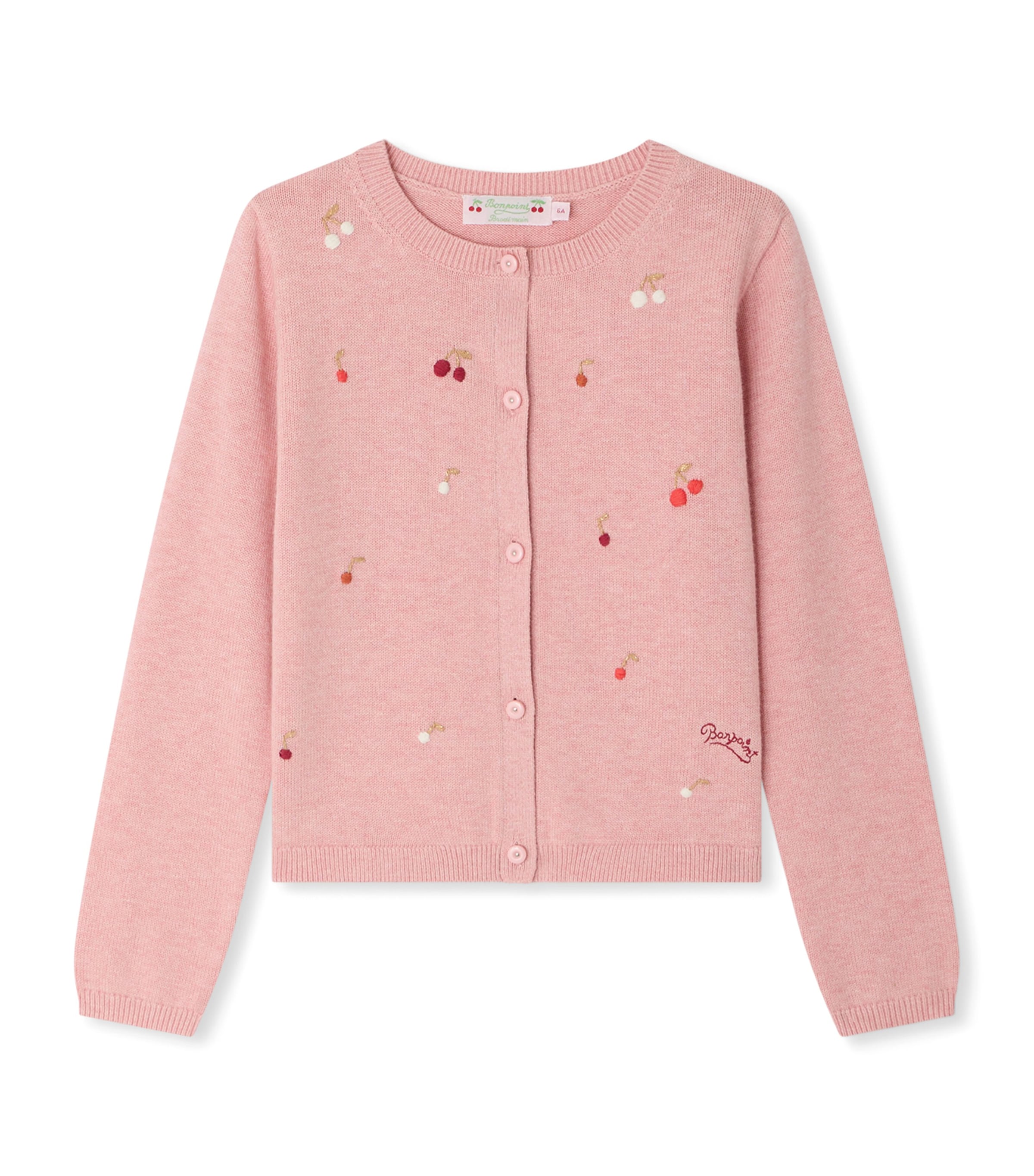 Bonpoint Cotton Lilith Cardigan (10-14 Years) Upb Rose Fane