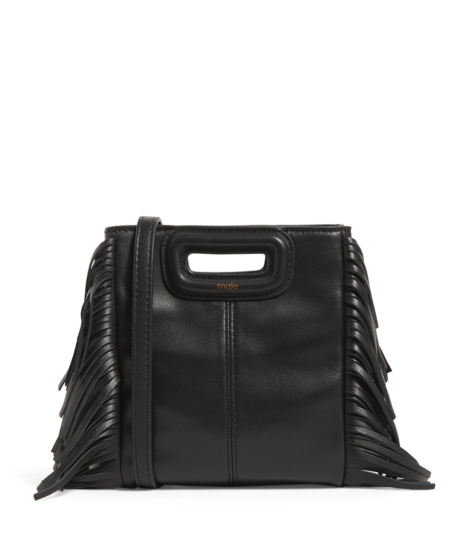 Maje Mini Leather 'M' Top-Handle Bag Black