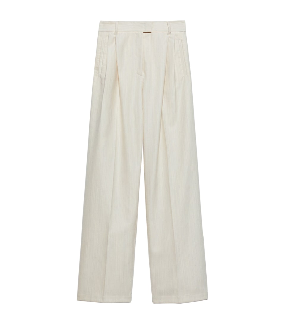 Cotton-Wool Straight Trousers